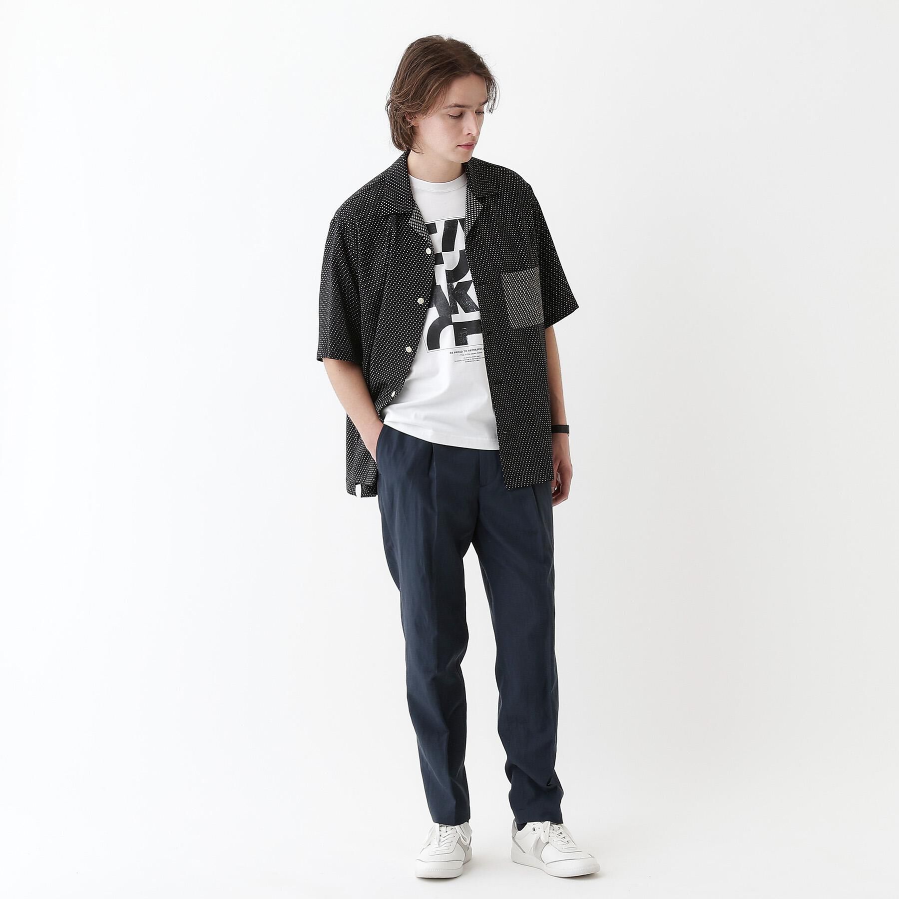 TAKEO KIKUCHI「【THE FLAGSHIP】丹後ちりめん 半袖シャツ」|シャツ・ブラウス|