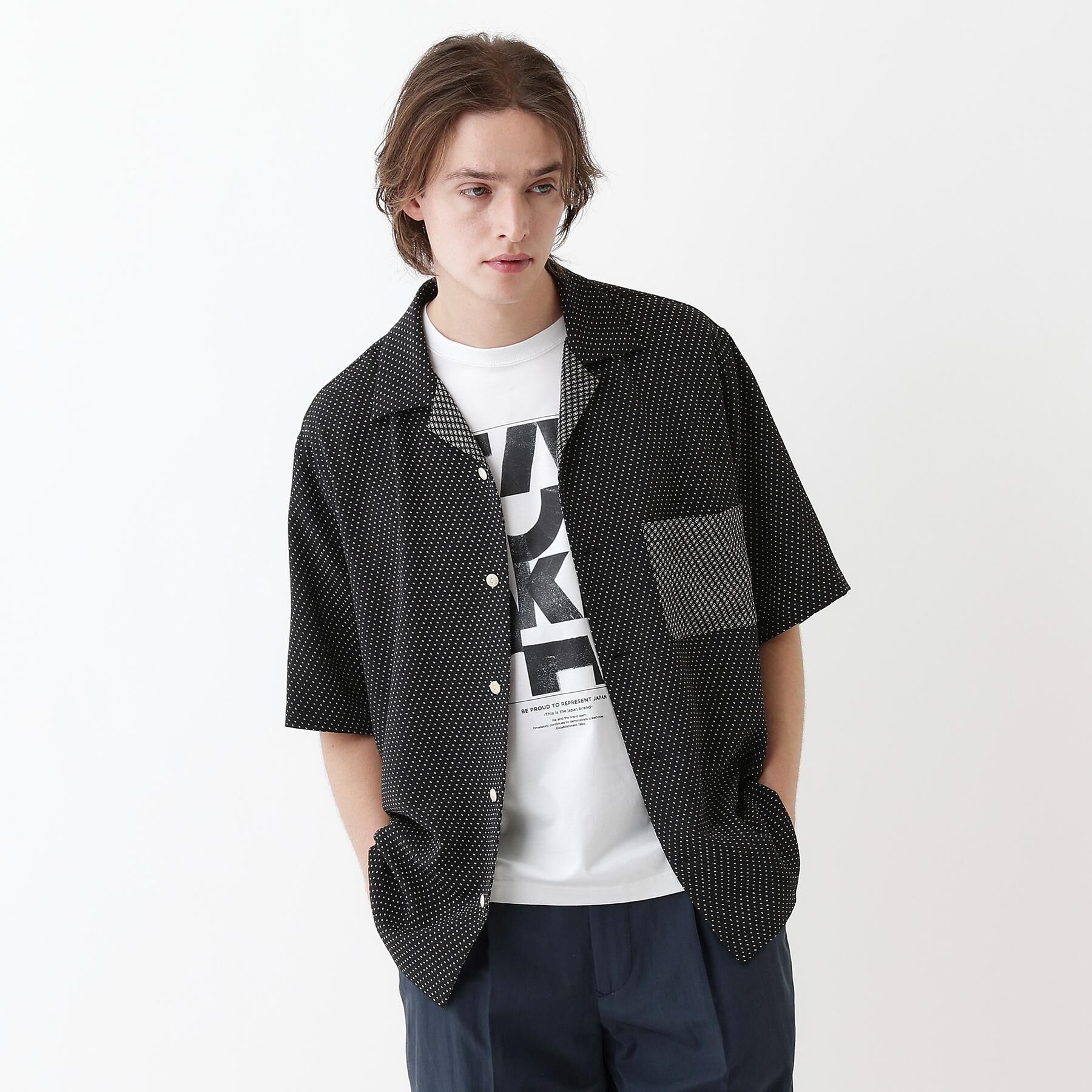 TAKEO KIKUCHI「【THE FLAGSHIP】丹後ちりめん 半袖シャツ」|シャツ・ブラウス|