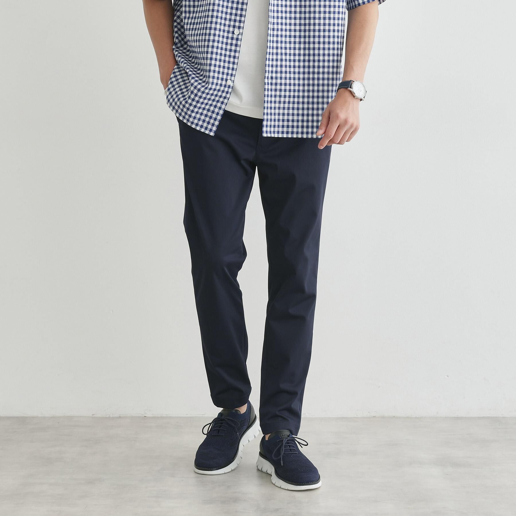 TAKEO KIKUCHI「【LIMITED】ワンダーシェイプ 360&deg;ストレッチ テーパードスキニーパンツ」|その他|ネイビー(094)