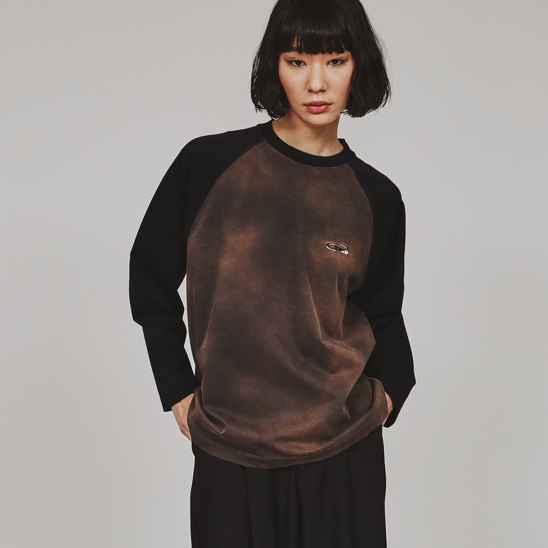 tk.TAKEO KIKUCHI「ブリーチラグランスリーブTシャツ」|Tシャツ・カットソー|チャコールグレー(5