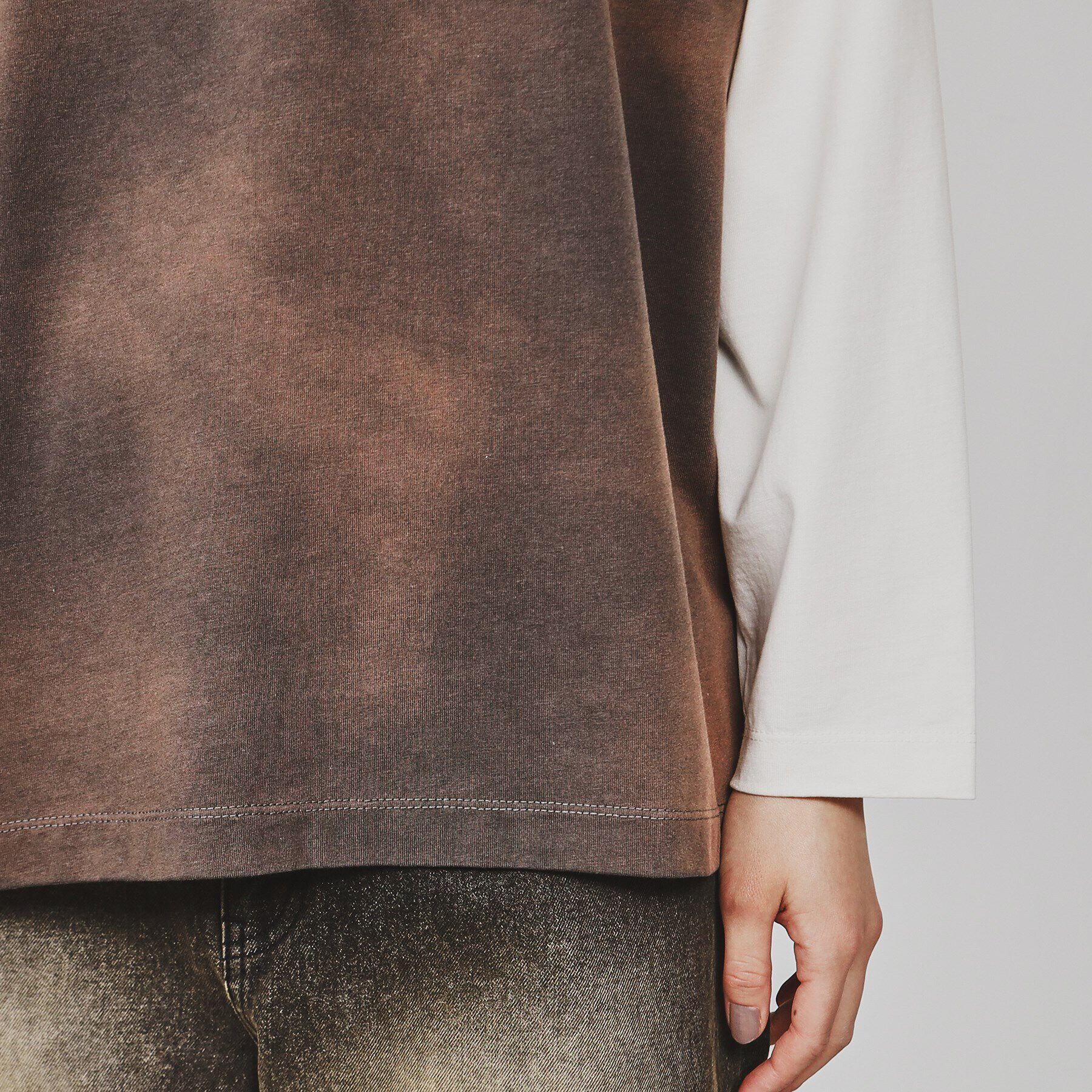 tk.TAKEO KIKUCHI「ブリーチラグランスリーブTシャツ」|Tシャツ・カットソー|