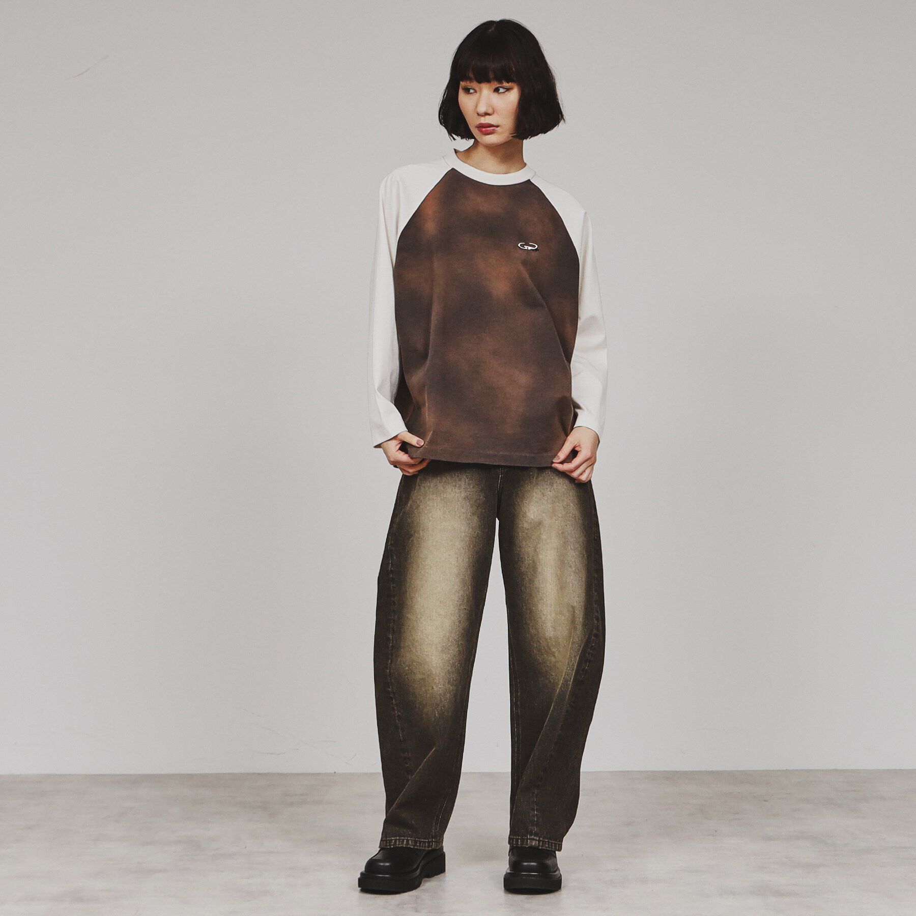 tk.TAKEO KIKUCHI「ブリーチラグランスリーブTシャツ」|Tシャツ・カットソー|