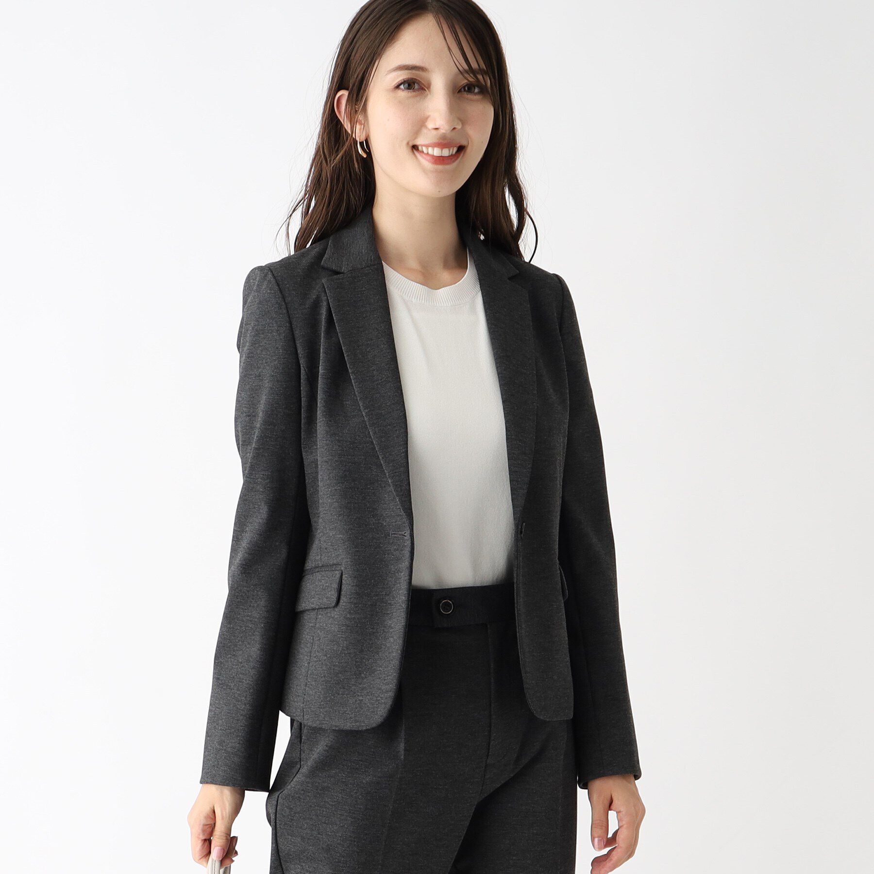 index「セットアップ対応 ストレッチテーラードジャケット/DELEGANT【洗える/イージーアイロン】」|テーラードジャケット|