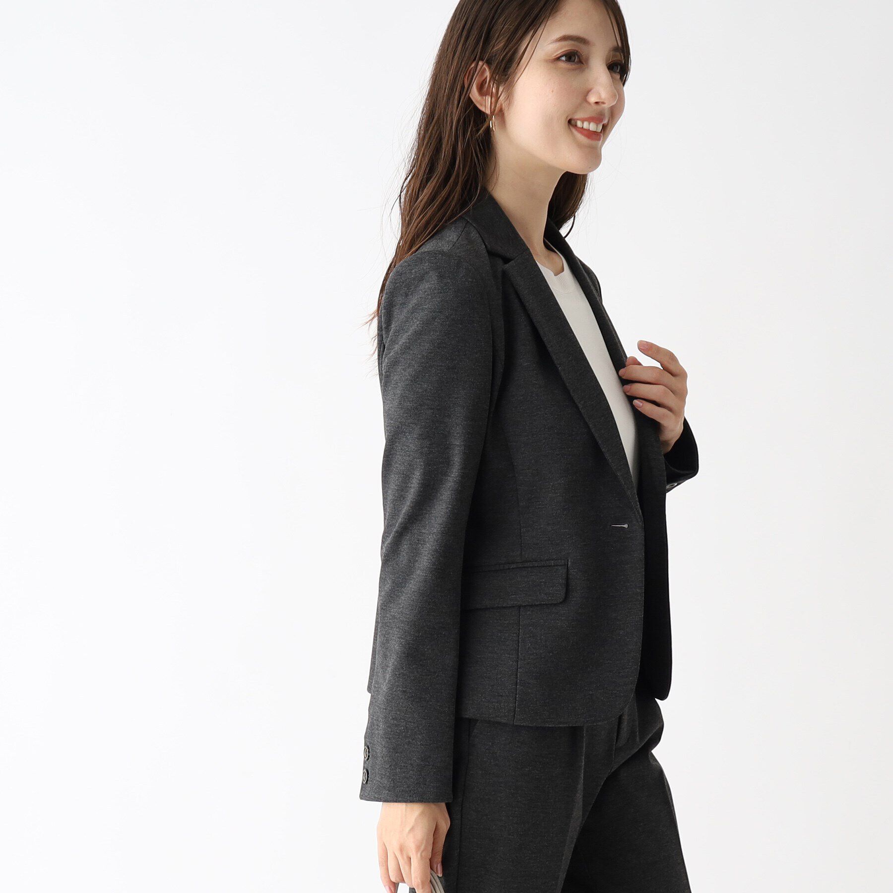 index「セットアップ対応 ストレッチテーラードジャケット/DELEGANT【洗える/イージーアイロン】」|テーラードジャケット|