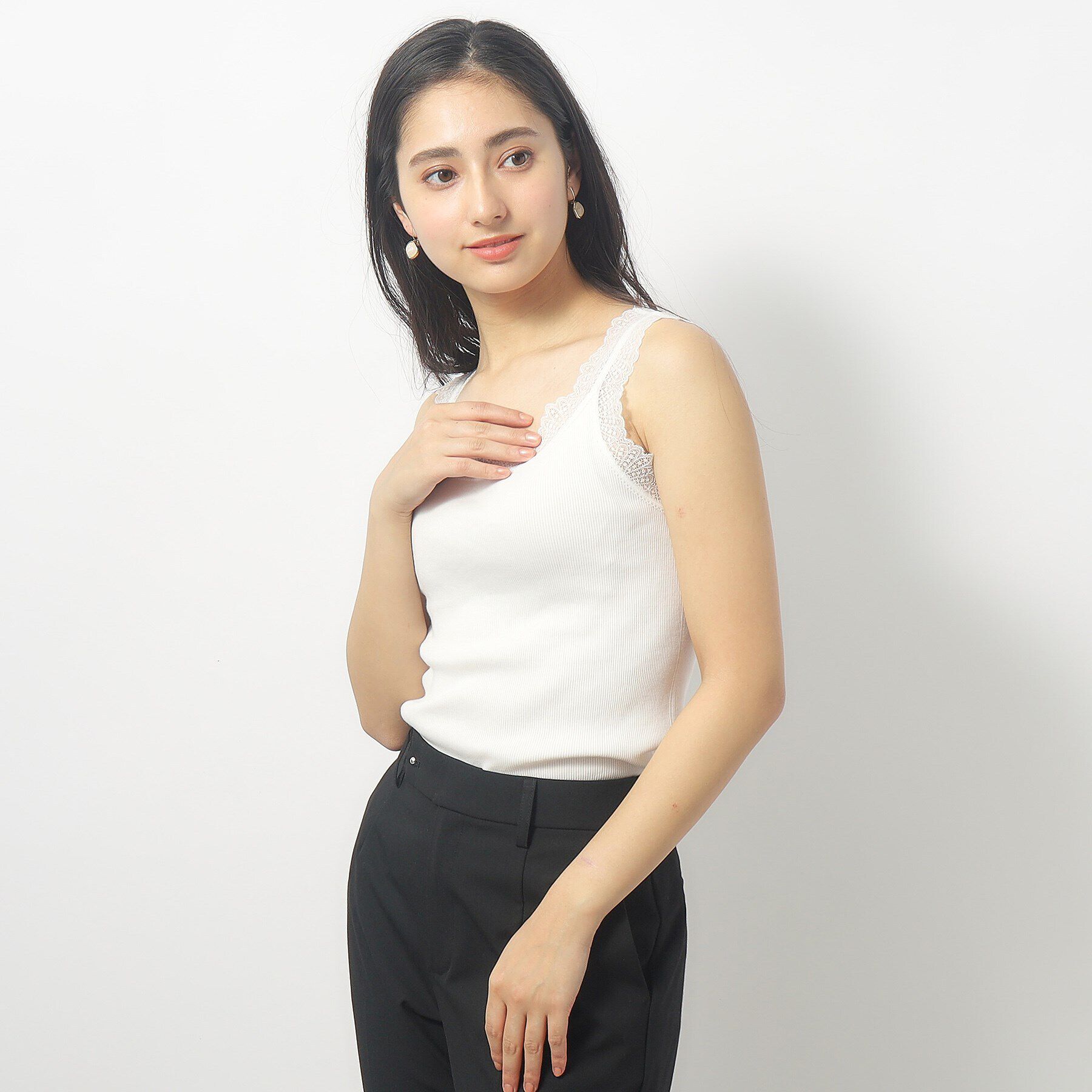 index「前後2way レースタンクトップ【洗濯機洗い可】」|キャミソール|