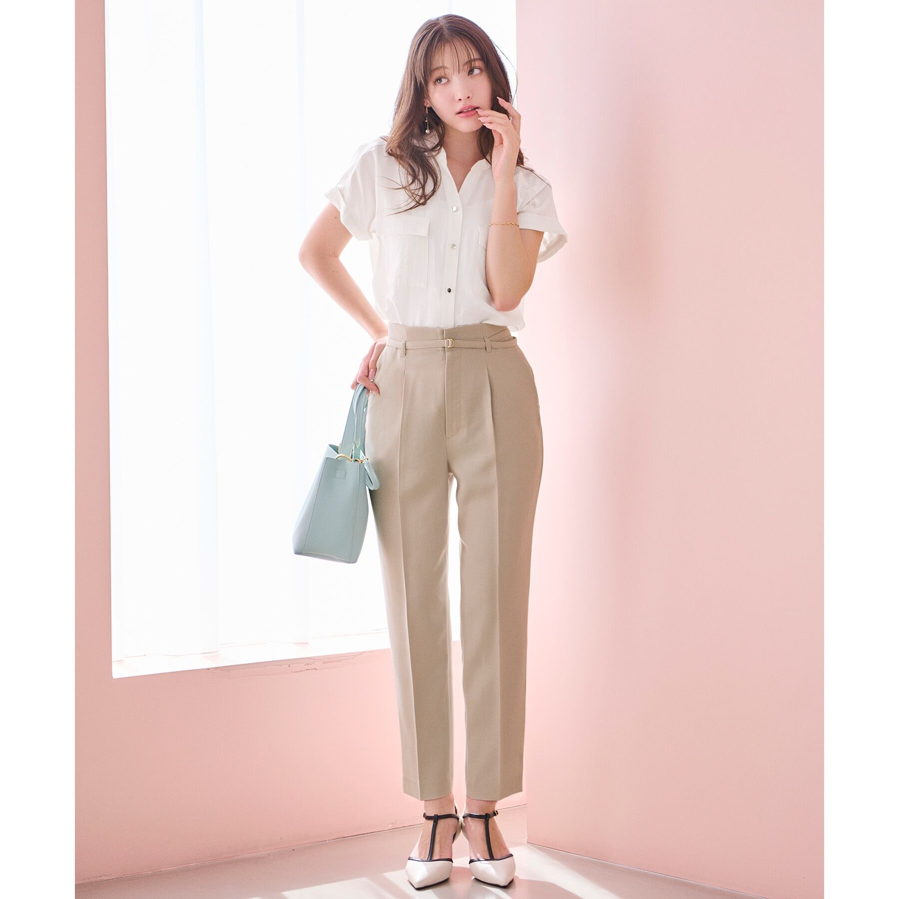 index「ストレッチベルテッドテーパードパンツ【吸水速乾／防シワ／洗濯機洗い可】」|その他|