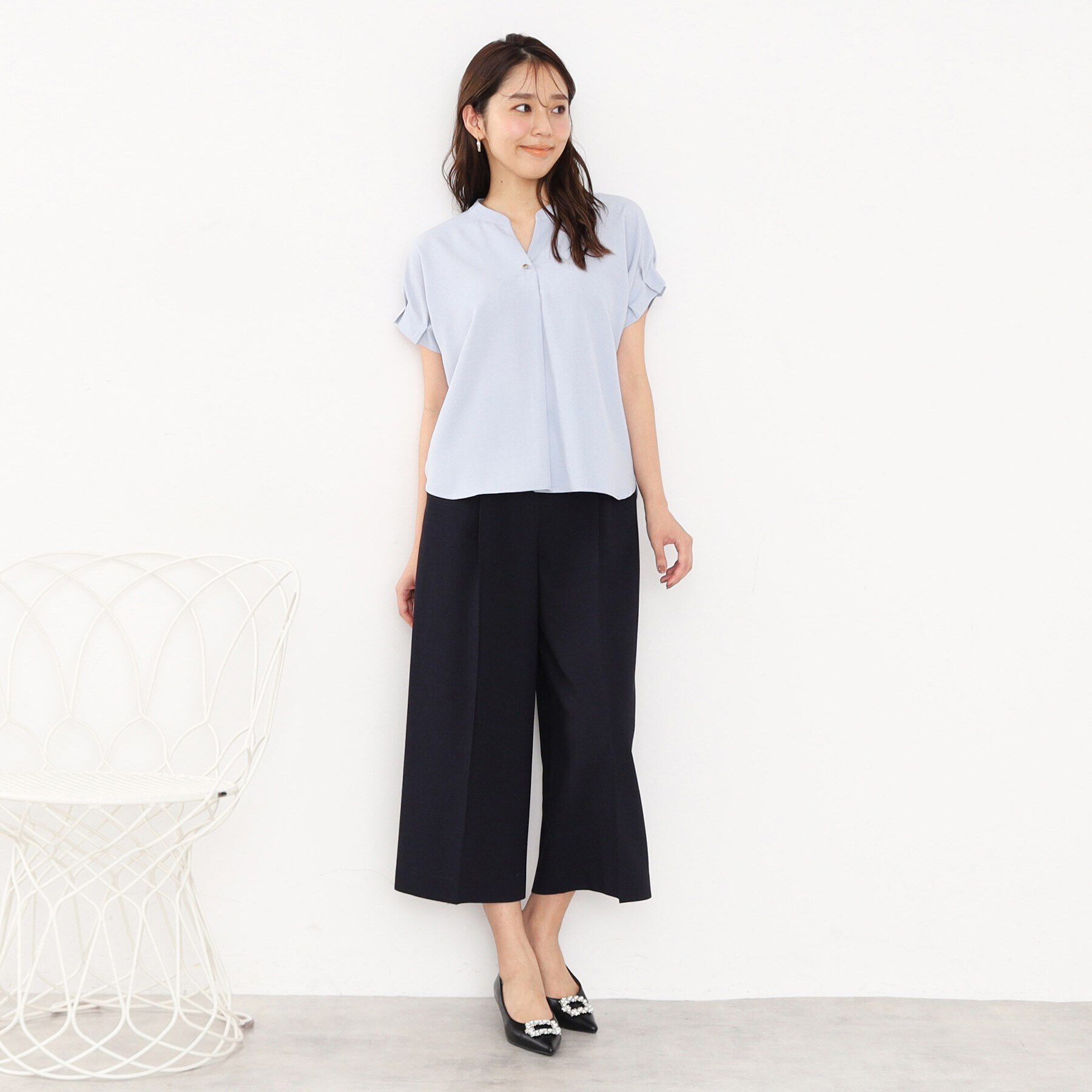 index「《7color/S-LLsize》バックシャンスキッパーブラウス【洗濯機洗い可/吸水速乾/防シワ/抗」|シャツ・ブラウス|