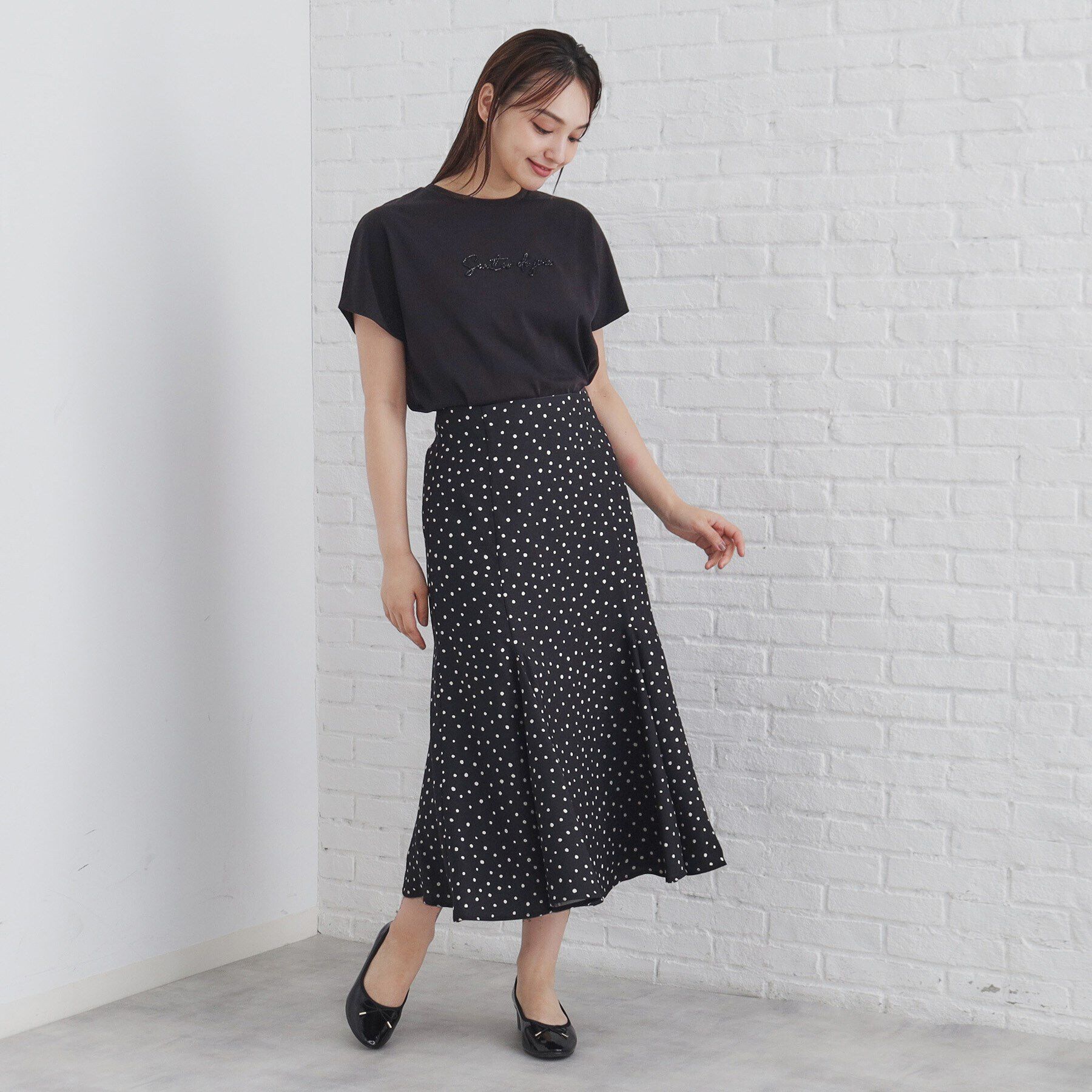 index「ランダムドットフレアスカート【洗濯機洗い可/イージーアイロン】」|スカート|