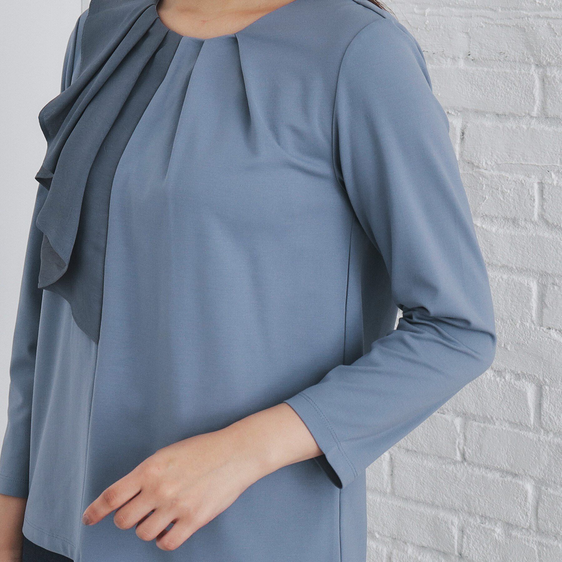 index「ストレッチポンチアシメフリルトップス【洗濯機可】」|Tシャツ・カットソー|