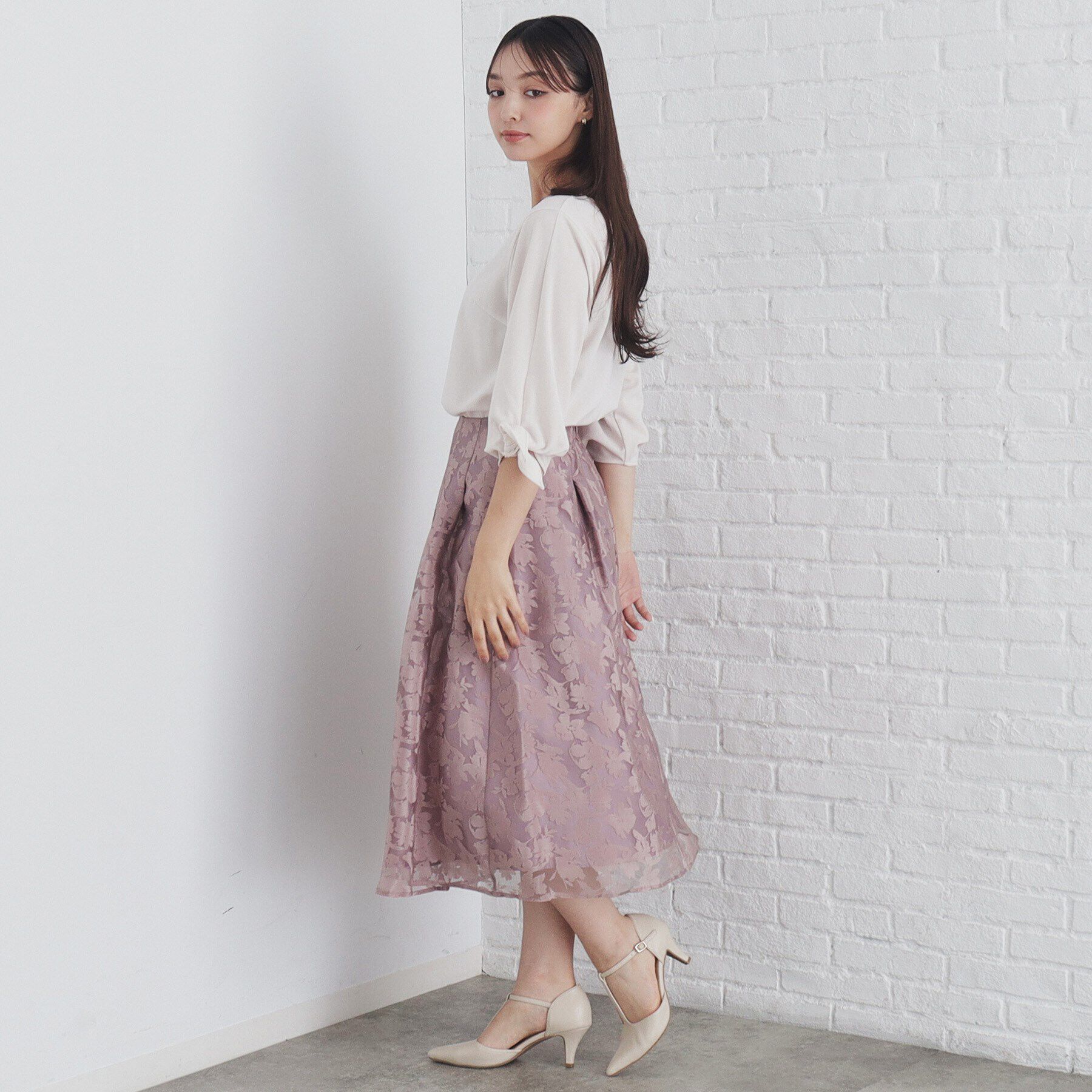 index「オパール加工フラワーフレアスカート【洗濯機可】」|スカート|