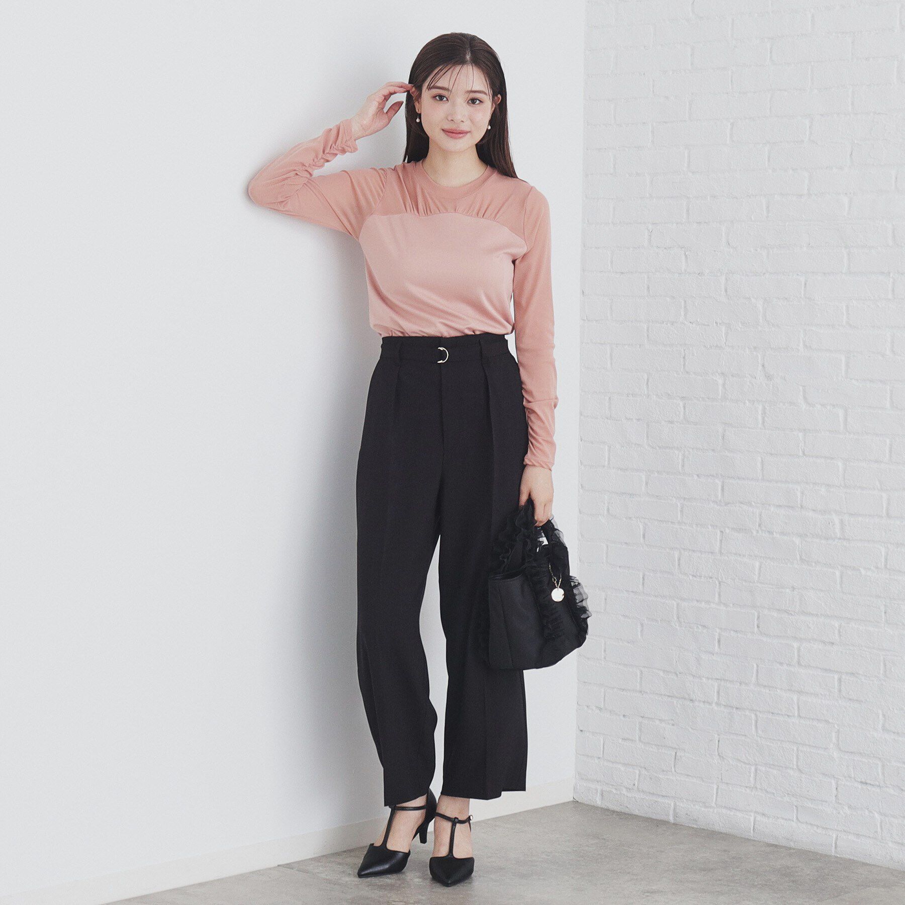 index「ストレッチベルテッドストレートパンツ【洗濯機洗い可/防シワ】」|その他|