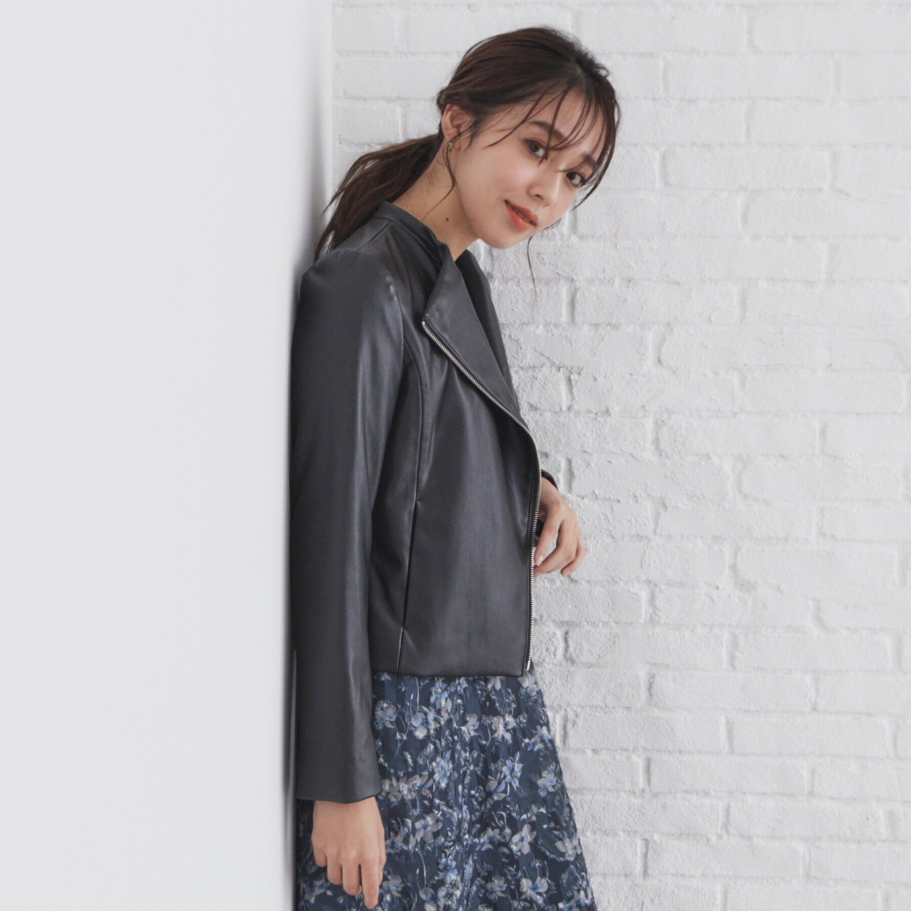 index「ストレッチライダースジャケット【洗える】」|ライダースジャケット|