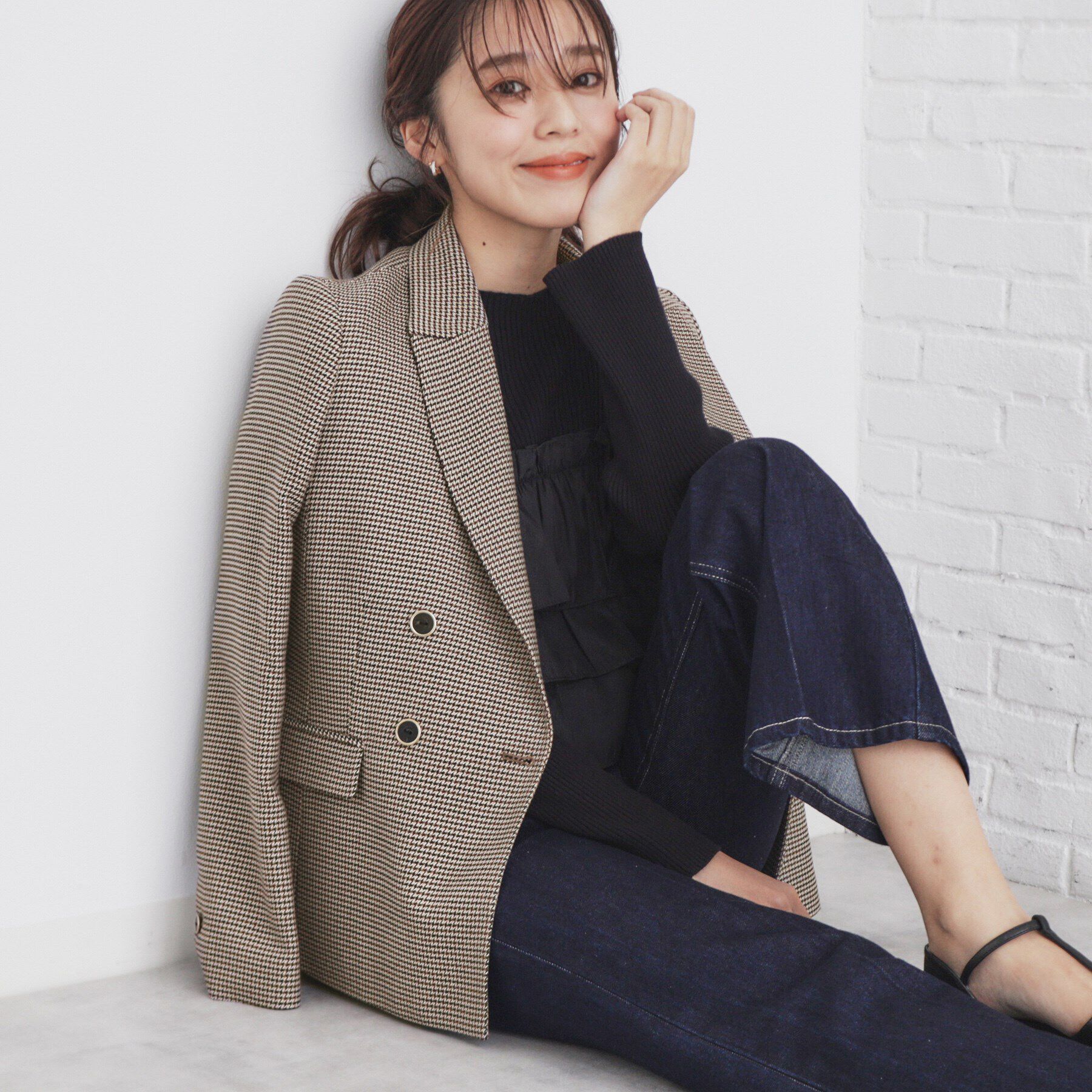 index「《BAILA掲載》ダブルクロスジャケット/セットアップ対応【洗える/イージーアイロン】」|テーラードジャケット|