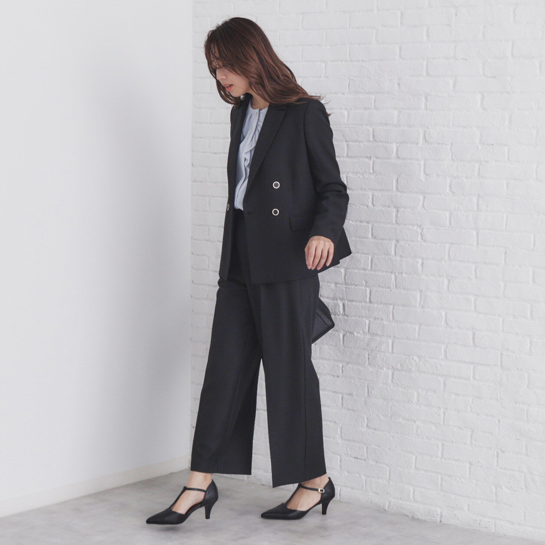 index「《BAILA掲載》ダブルクロスジャケット/セットアップ対応【洗える/イージーアイロン】」|テーラードジャケット|