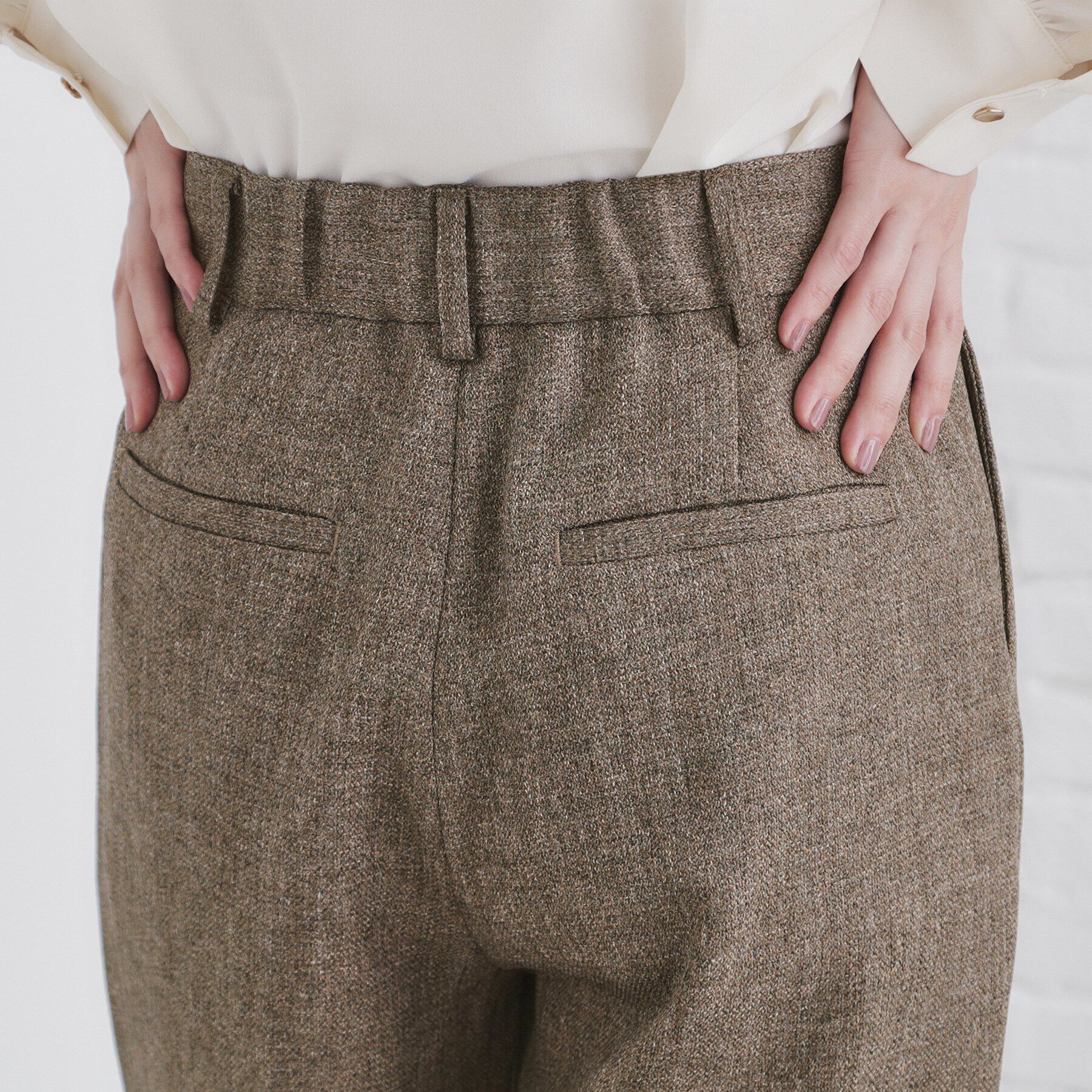 index「《美人百花掲載》ヴィンテージツイードタックワイドパンツ【洗濯機洗い可/防シワ】」|その他|