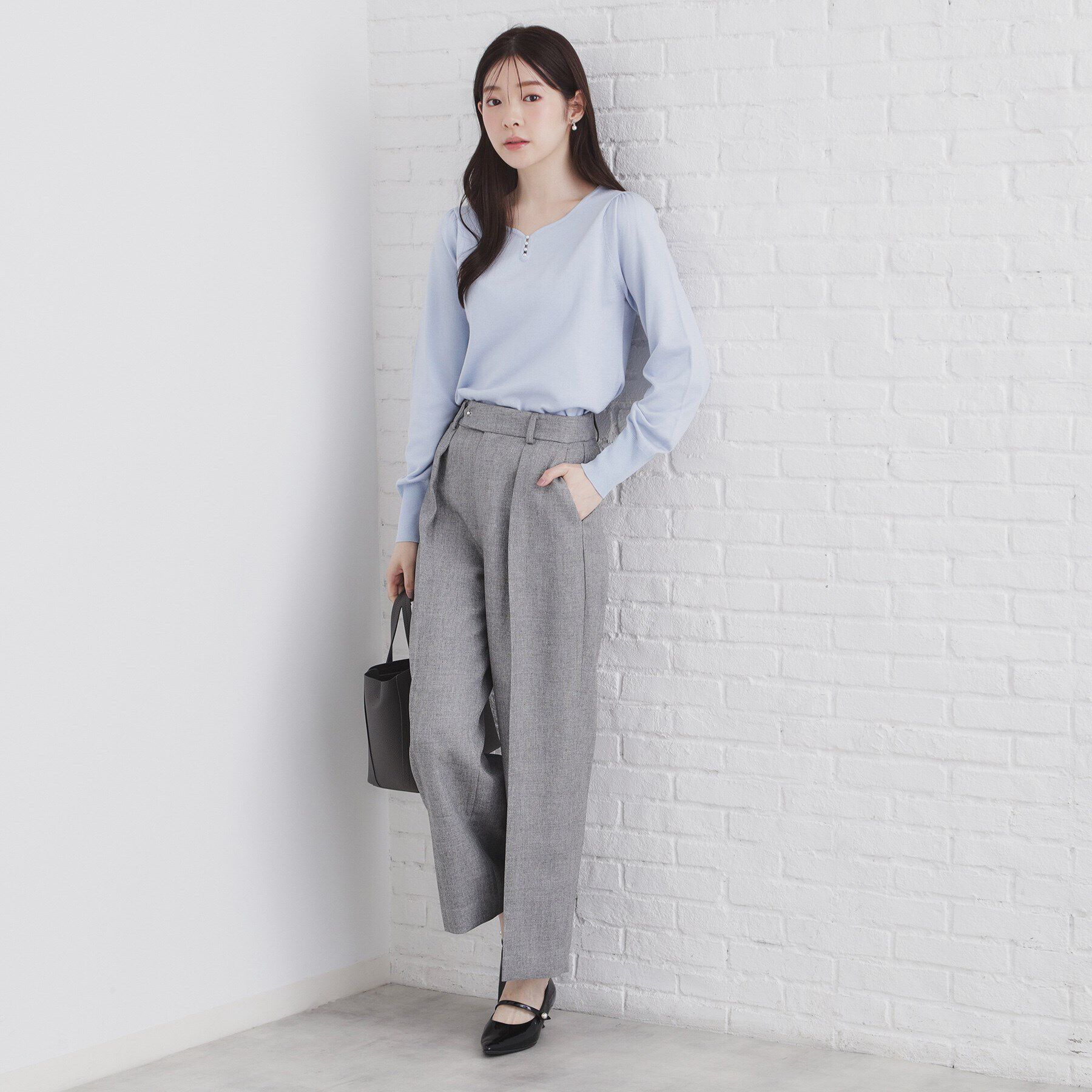 index「《美人百花掲載》ヴィンテージツイードタックワイドパンツ【洗濯機洗い可/防シワ】」|その他|