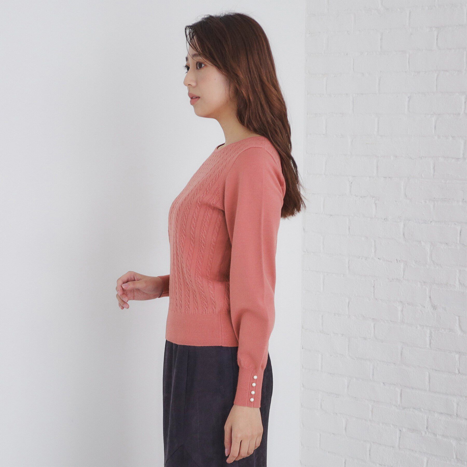 index「ミニケーブルクルーネックニット【洗濯機洗い可】」|ニット・セーター|