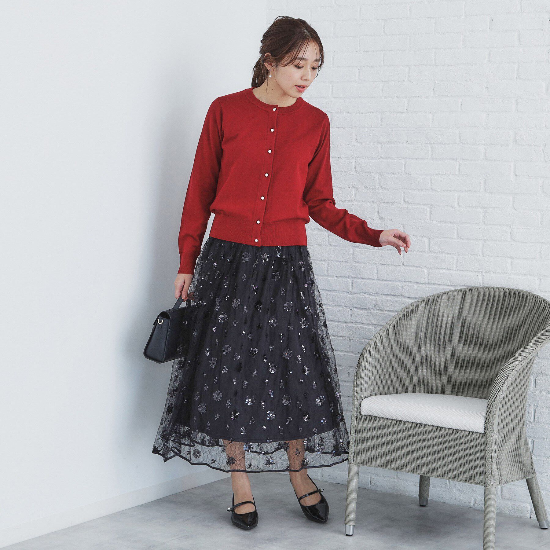 index「≪エマール検証済≫7colorビジュー釦クルーネックカーディガン【洗濯機洗い可】」|カーディガン|