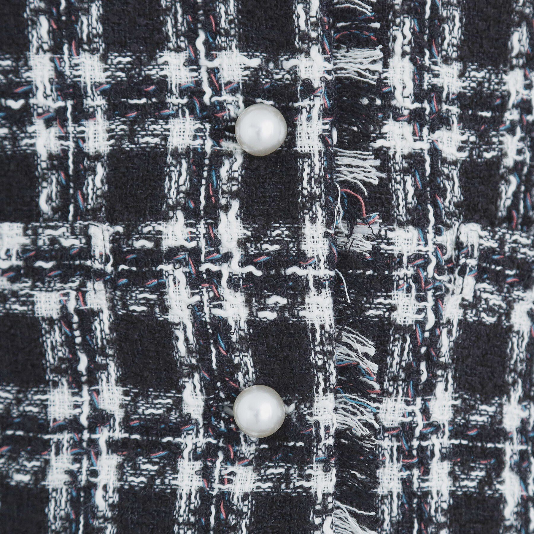 index「チェックツイードノーカラーコート/セットアップ対応【洗える】」|ノーカラーコート|