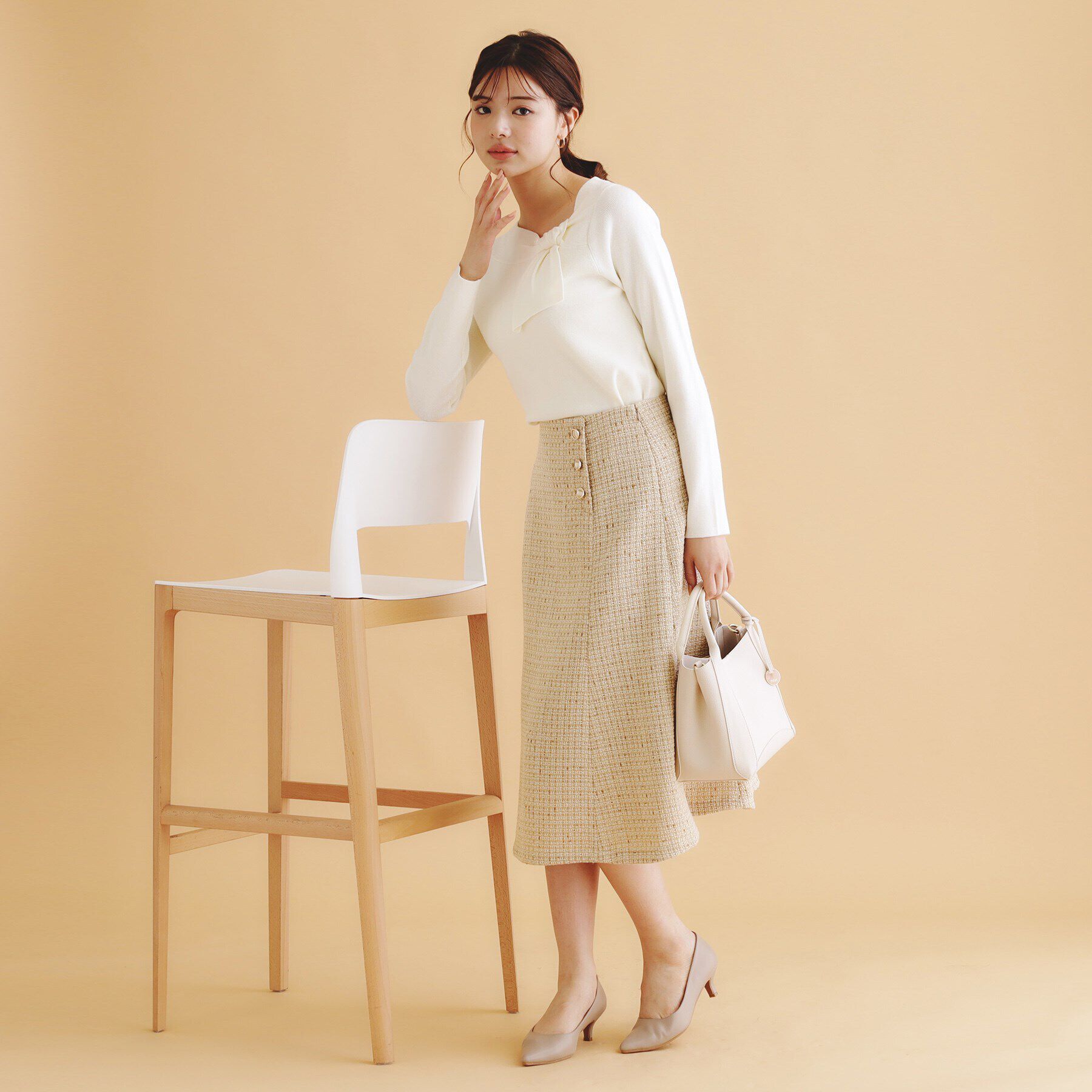 index「ラメツイードマーメイドフレアスカート【洗濯機洗い可/イージーアイロン/防シワ】」|スカート|