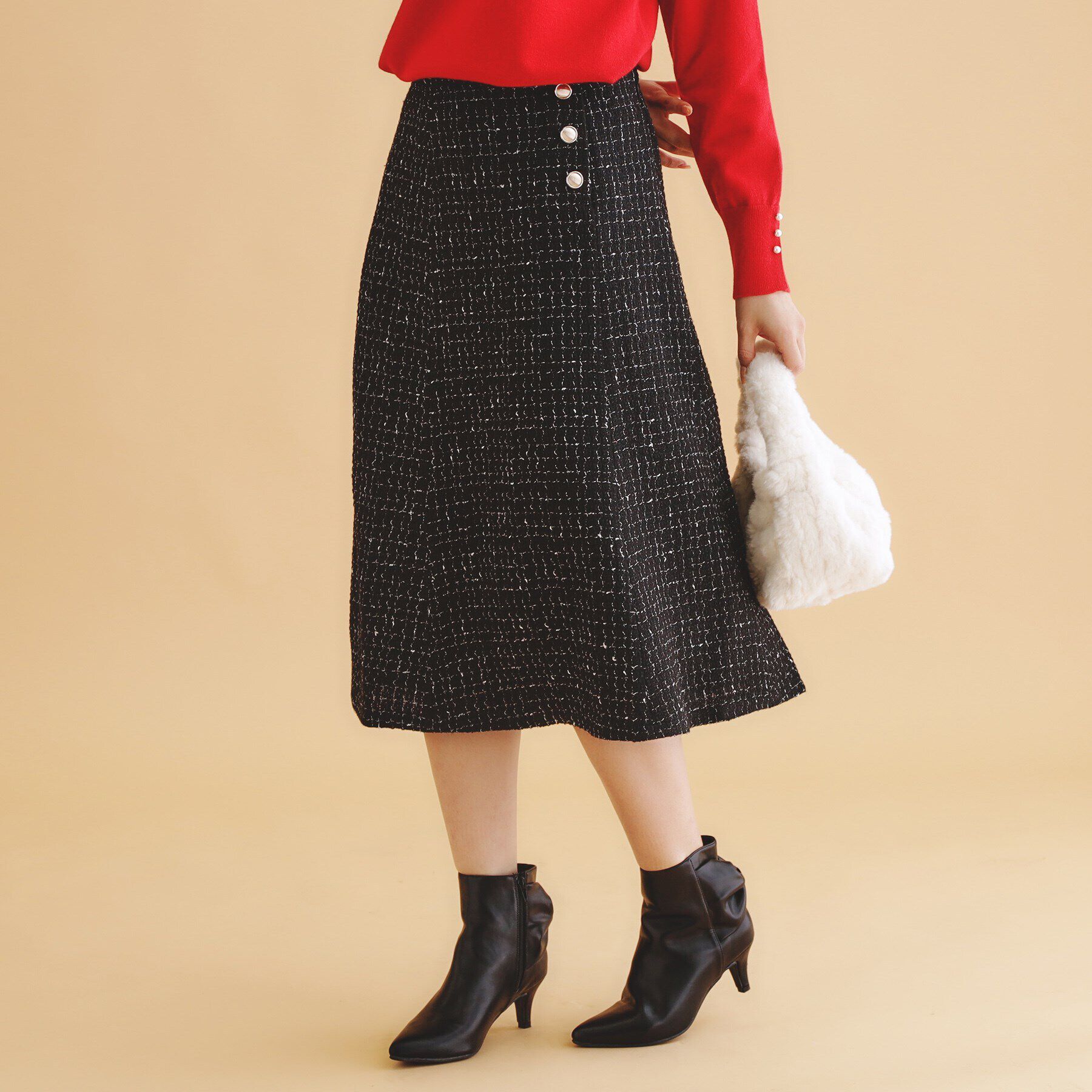 index「ラメツイードマーメイドフレアスカート【洗濯機洗い可/イージーアイロン/防シワ】」|スカート|