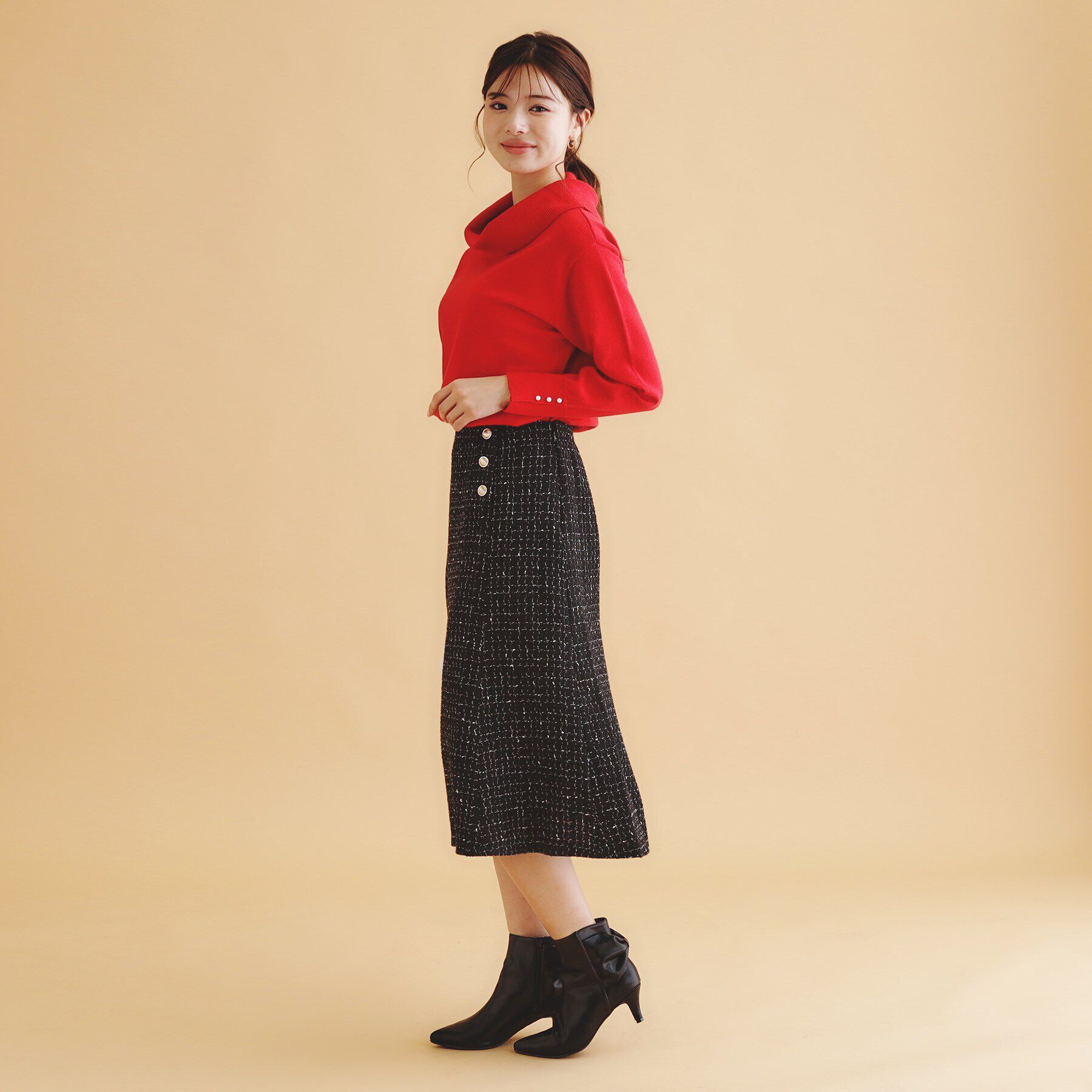 index「ラメツイードマーメイドフレアスカート【洗濯機洗い可/イージーアイロン/防シワ】」|スカート|