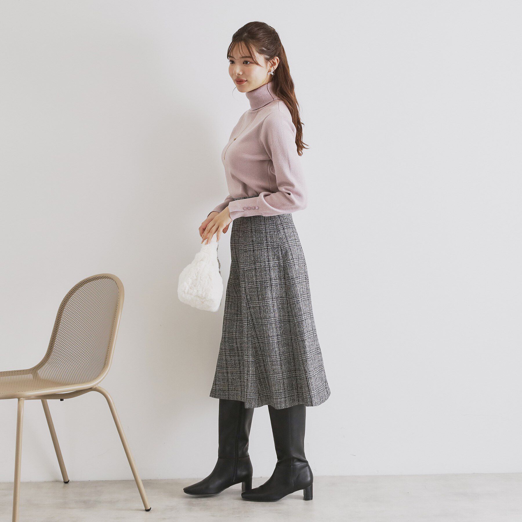 index「袖ボタンタートルネックニット【洗濯機洗い可】」|ニット・セーター|