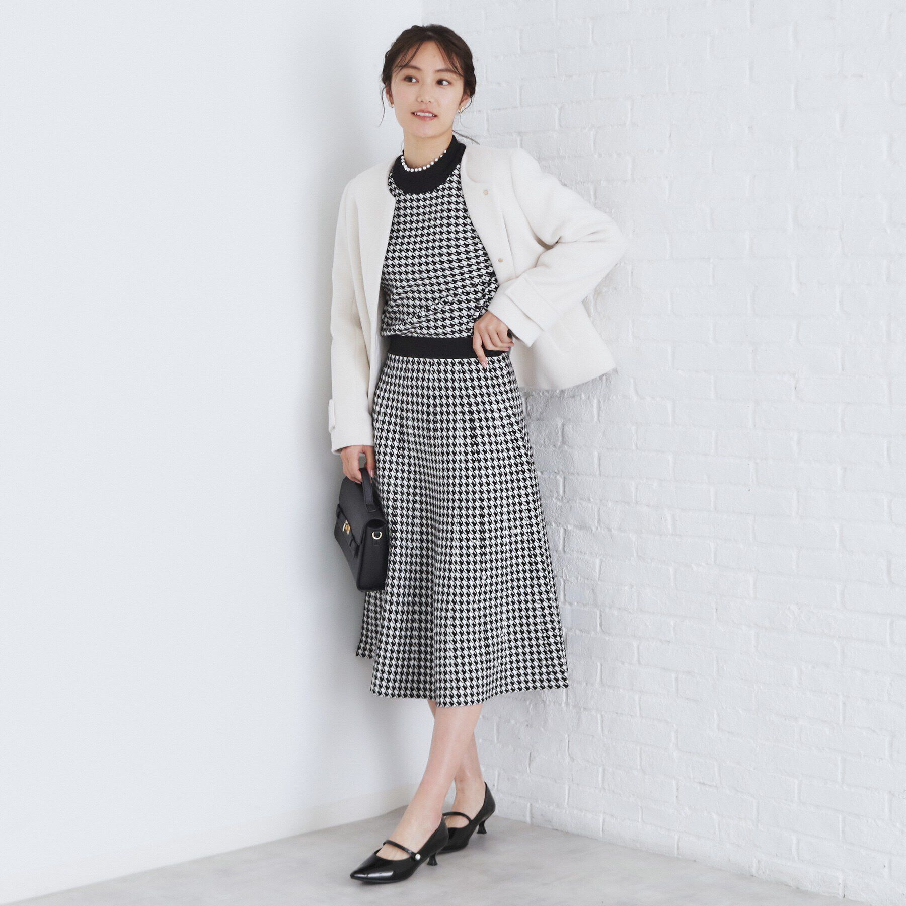 index「《美人百花掲載》パール調ハイネックニット/セットアップ対応【洗濯機可】」|ニット・セーター|