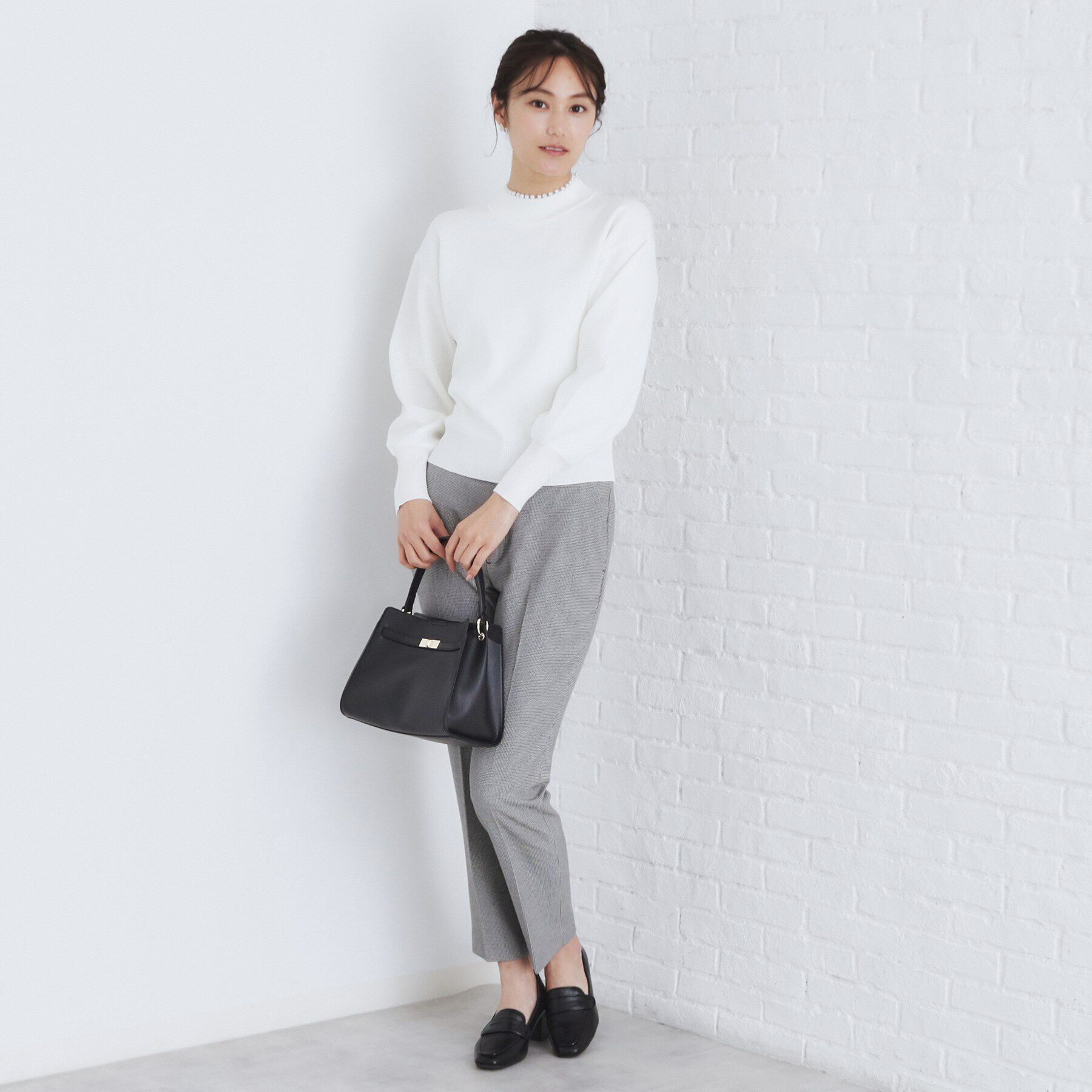 index「《美人百花掲載》パール調ハイネックニット/セットアップ対応【洗濯機可】」|ニット・セーター|