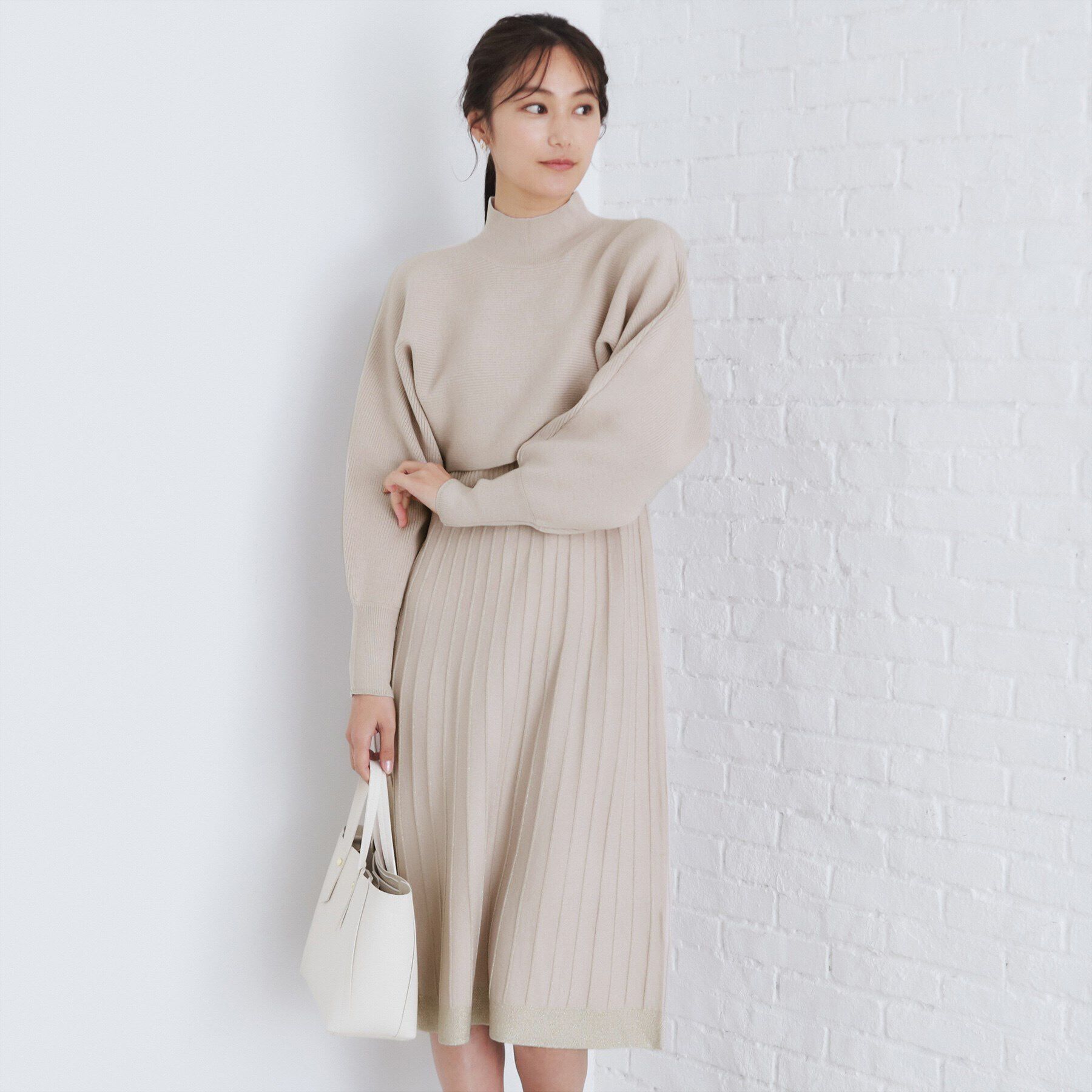 index「《XS-LLsize》マルチウェイニットワンピース【洗濯機洗い可】」|ワンピース|グレージュ(050)