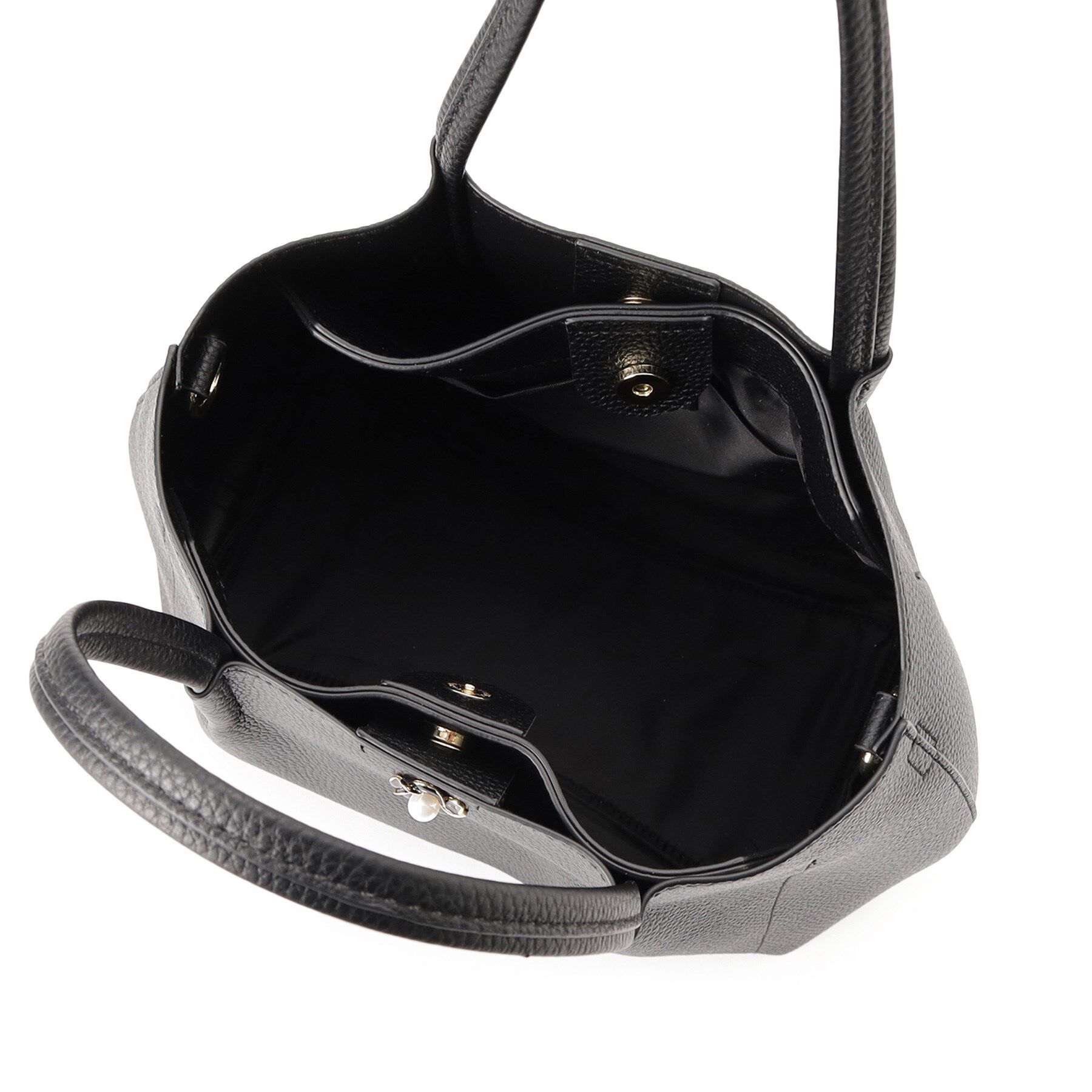 index「【2WAY】フラワーパーツ合皮ミドルトートバッグ」|トートバッグ|