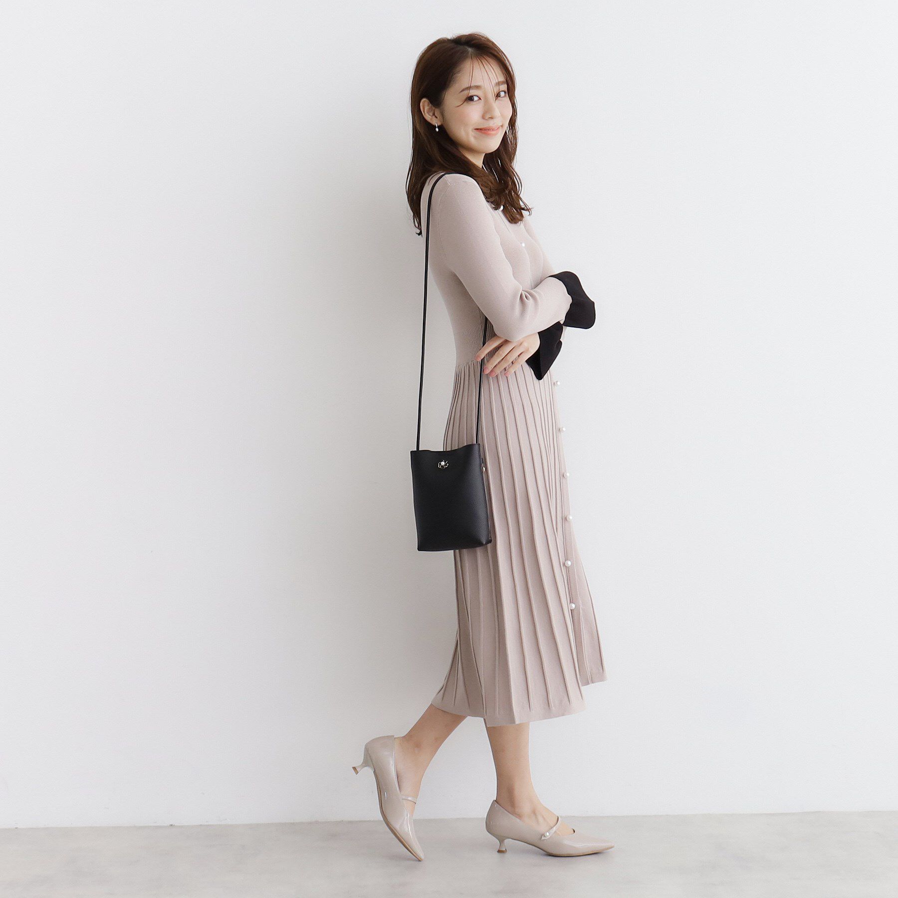 index「【クリアポケット付】フラワーパーツ合皮ミニショルダーバッグ」|ショルダー・メッセンジャー|