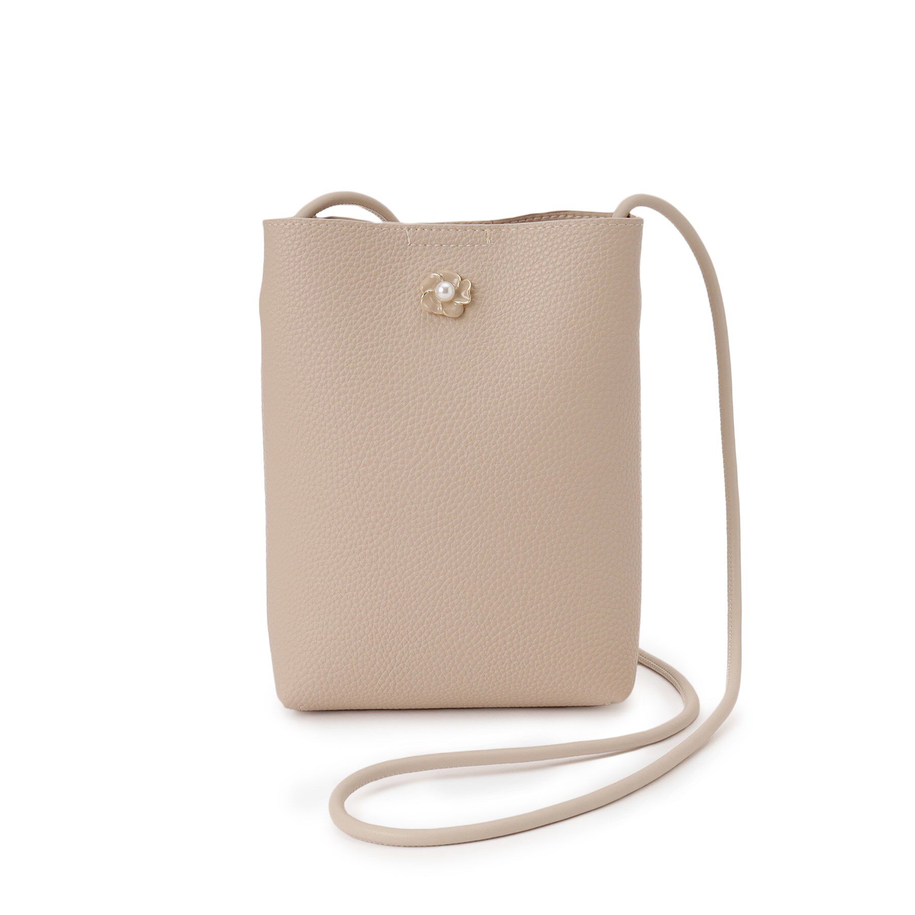 index「【クリアポケット付】フラワーパーツ合皮ミニショルダーバッグ」|ショルダー・メッセンジャー|