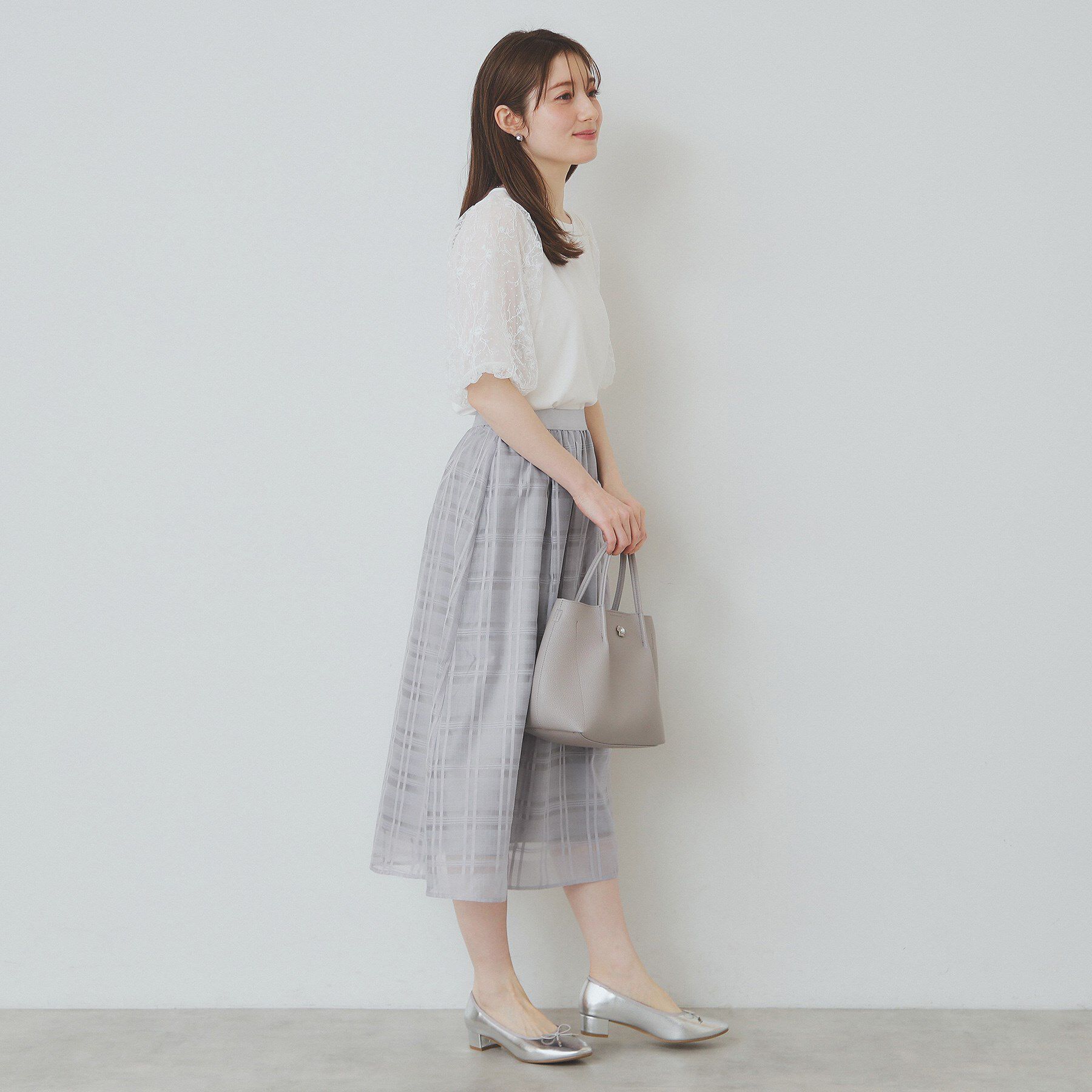 index「シアーチェックタックフレアスカート【洗濯機洗い可/イージーアイロン】」|スカート|