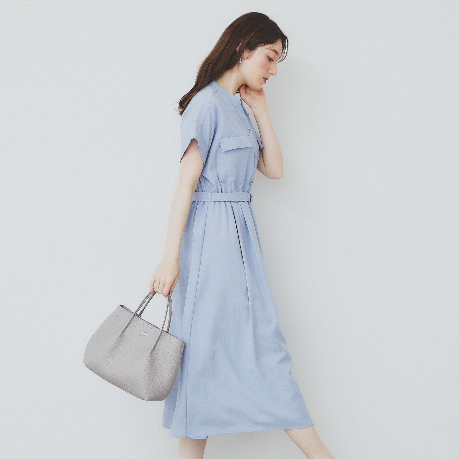 index「《7色展開/XS-LLサイズ》ダブルポケットスキッパーシャツワンピース【吸水速乾/防シワ/イージーア」|ワンピース|