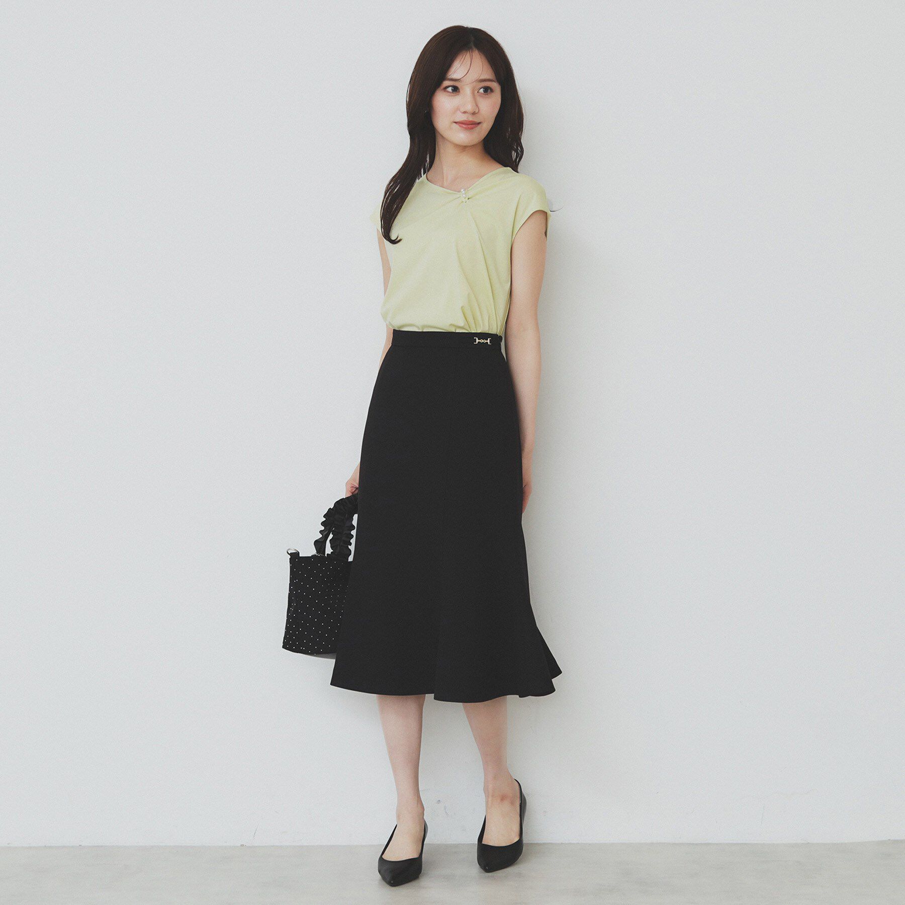 index「アシメリボンフレンチトップス【接触冷感/UVケア/洗濯機洗い可】」|Tシャツ・カットソー|