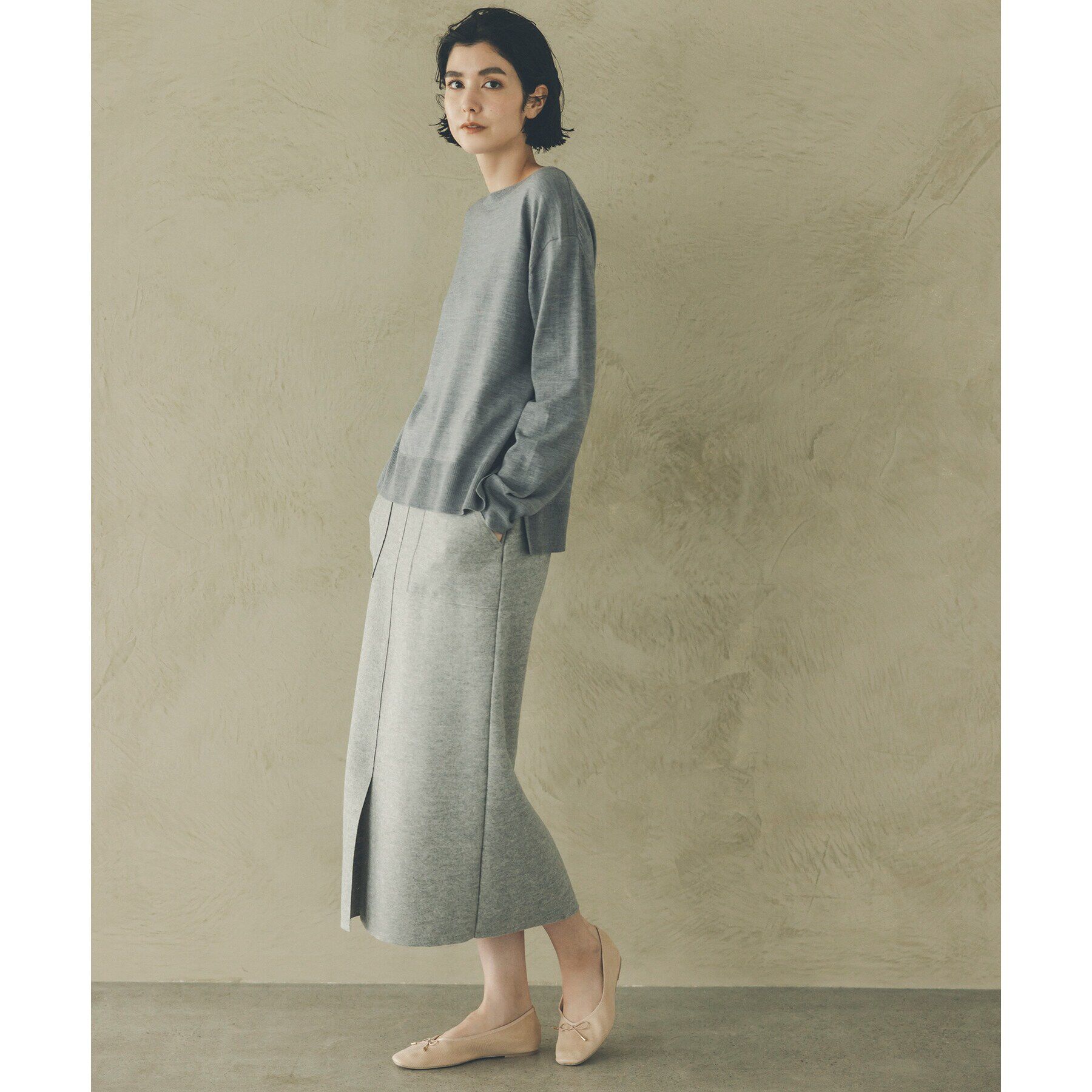 OPAQUE.CLIP「《S-LLsize/6color》ボートネックニット／FILIVIVI・フィルビビ【洗濯機洗い可】」|ニット・セーター|