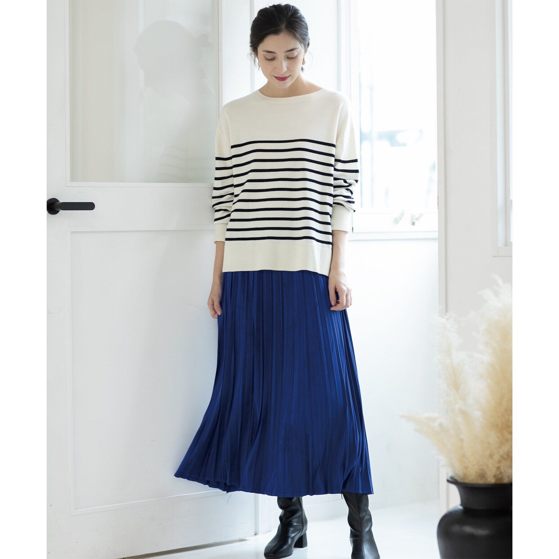 OPAQUE.CLIP「《S-LLsize/6color》ボートネックニット／FILIVIVI・フィルビビ【洗濯機洗い可】」|ニット・セーター|