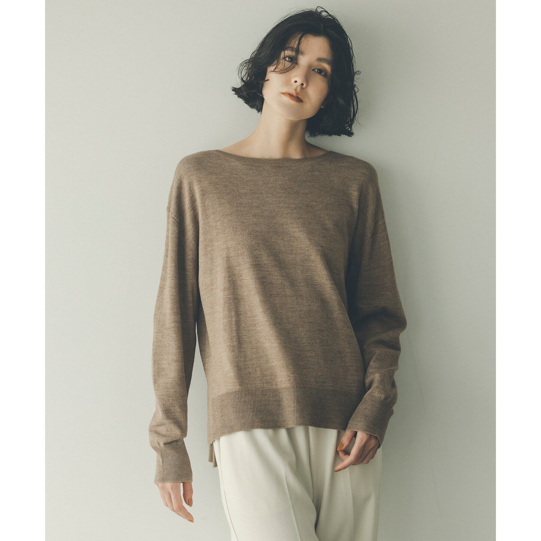 OPAQUE.CLIP「《S-LLsize/6color》ボートネックニット／FILIVIVI・フィルビビ【洗濯機洗い可】」|ニット・セーター|