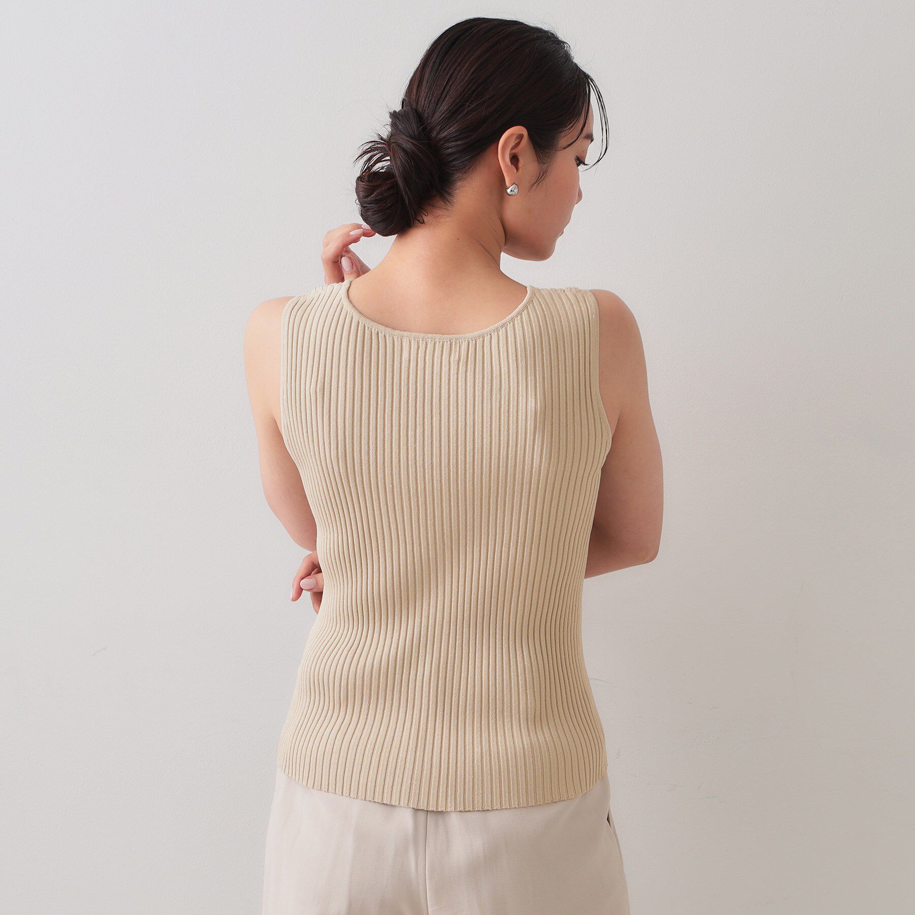 OPAQUE.CLIP「ラメニットタンクトップ【洗濯機洗い可／抗ピル】」|キャミソール|