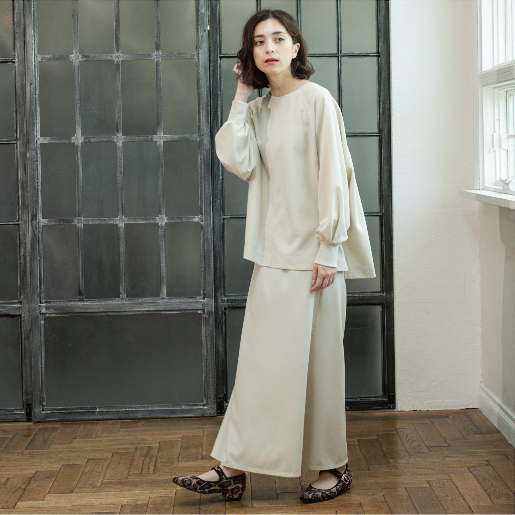 OPAQUE.CLIP「リラクシートップス&times;フレアスカート/セットアップ対応【洗濯機洗い可】」|スーツ|