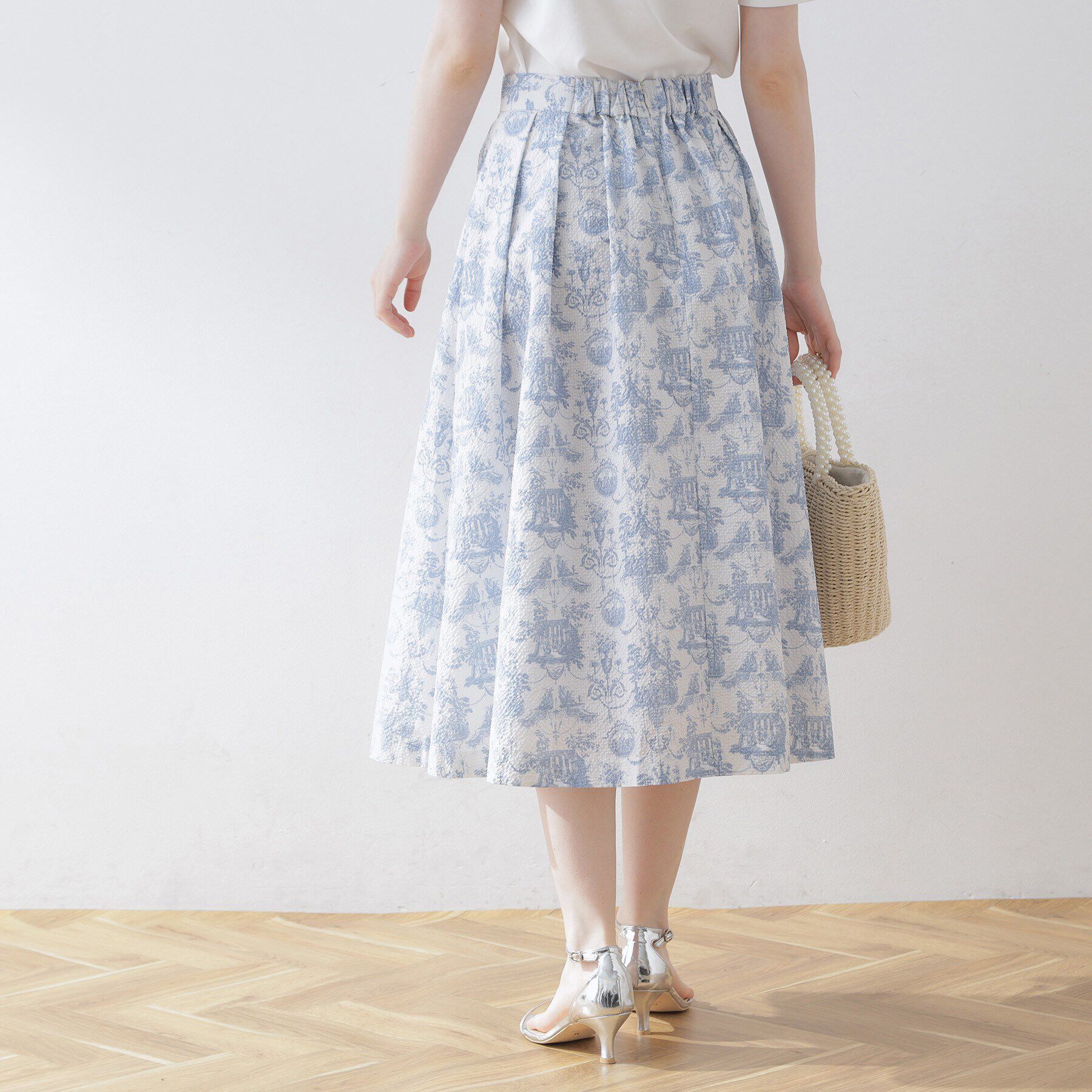 Couture broach「トワル・ド・ジュイ ランダムタックサッカースカート」|スカート|