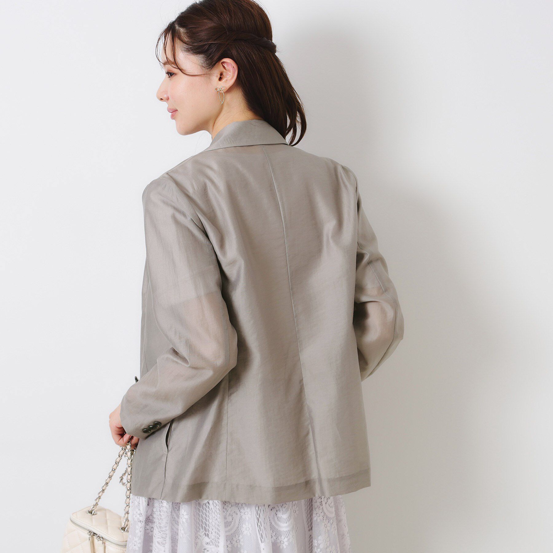 Couture broach「【オシャレな透け感・通勤】シアージャケット」|テーラードジャケット|