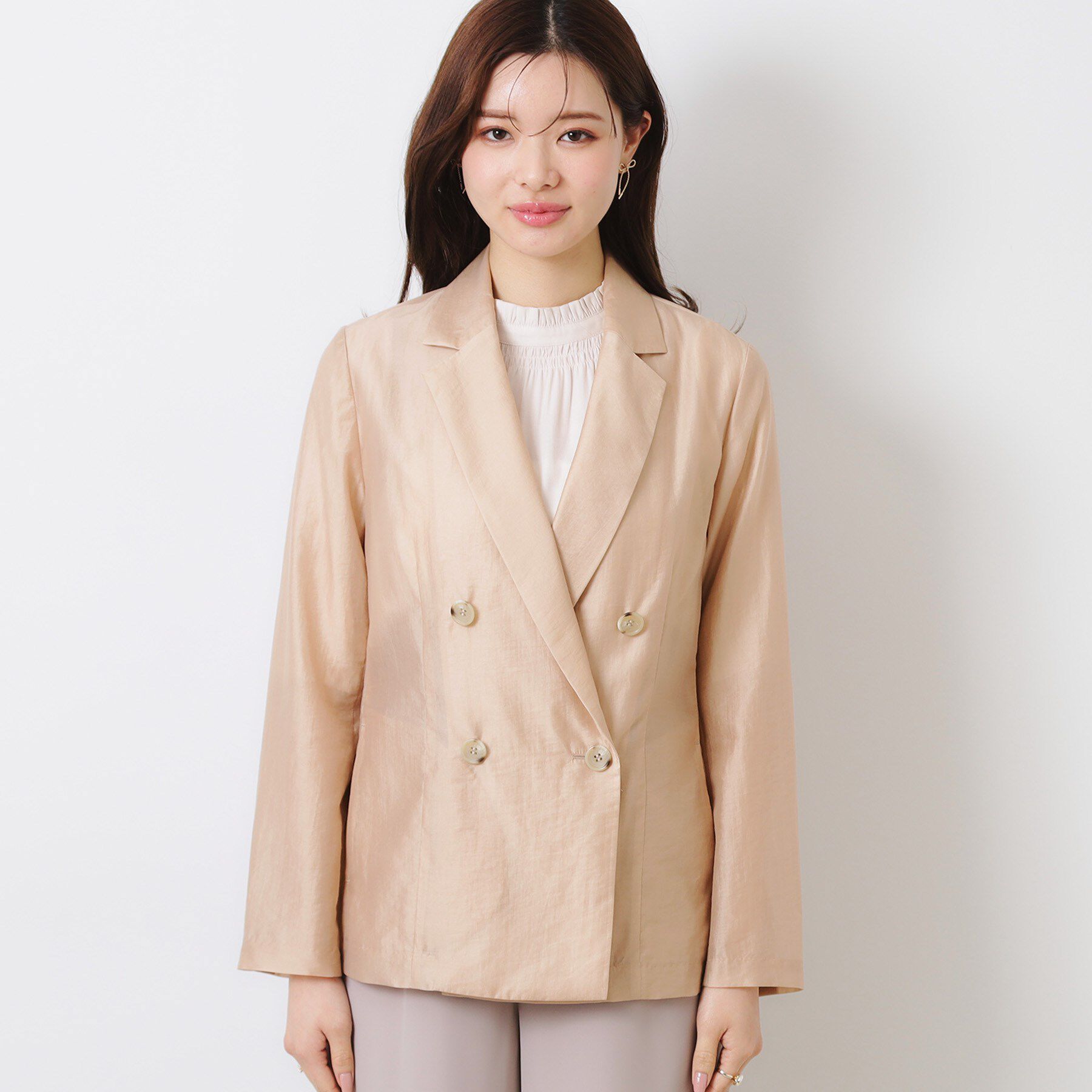 Couture broach「【オシャレな透け感・通勤】シアージャケット」|テーラードジャケット|
