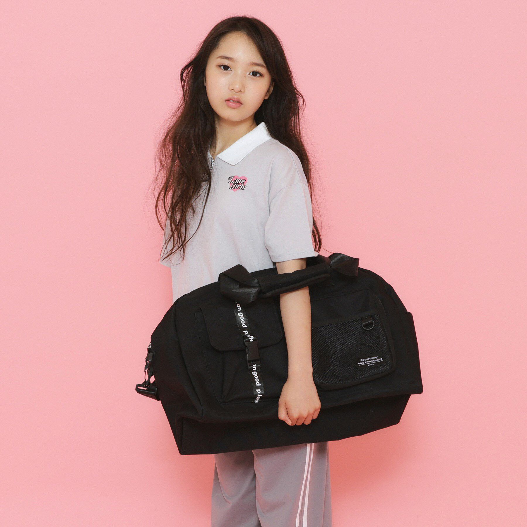 PINK-latte「【容量約47.5L】3WAYリュックボストン」|ボストンバッグ|ブラック(019)