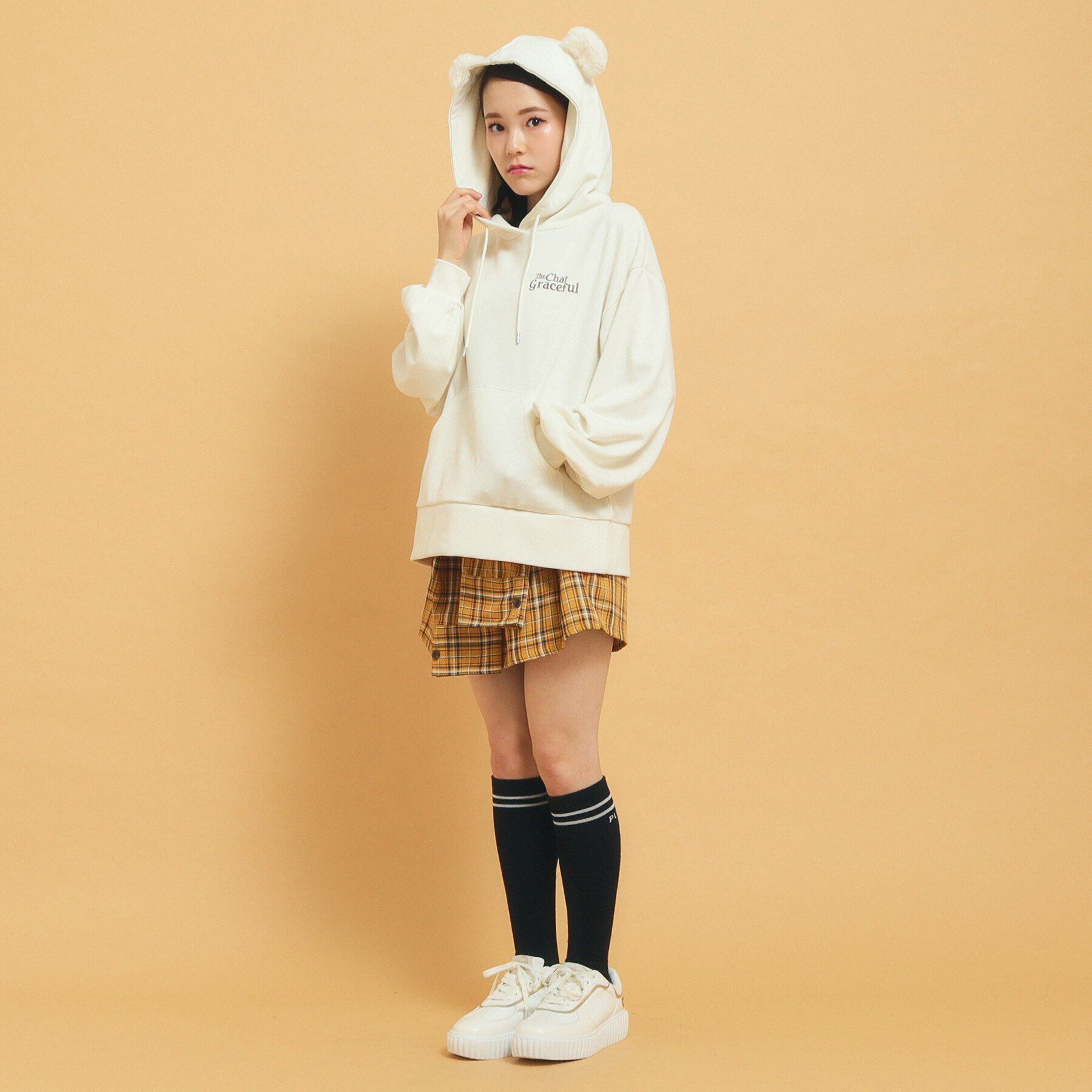 PINK-latte「あざとかわいい！クマ耳フーディ裏毛」|その他|