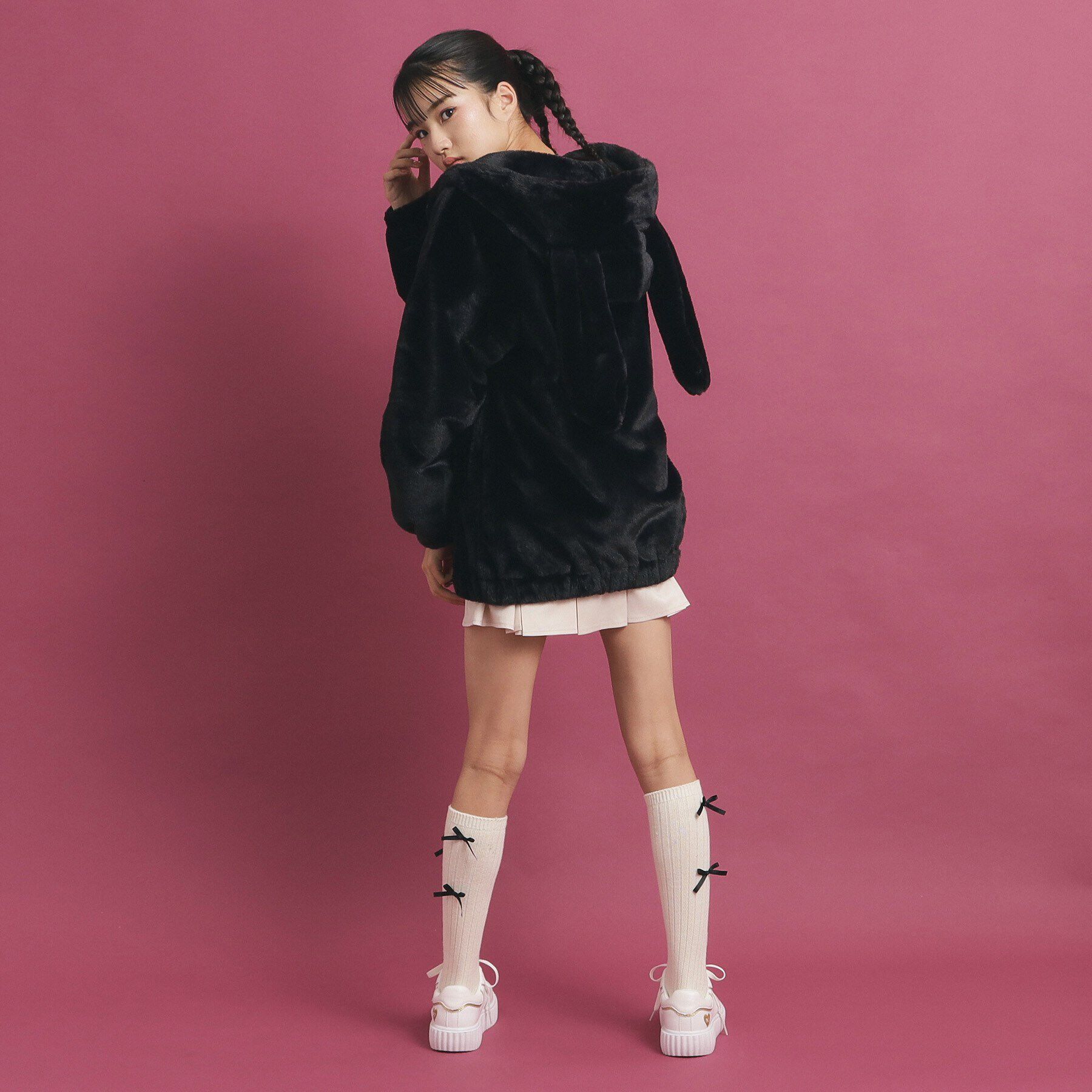 PINK-latte「【大人気/カラー追加あり】もふもふ エコファーブルゾン」|ブルゾン・スタジャン|