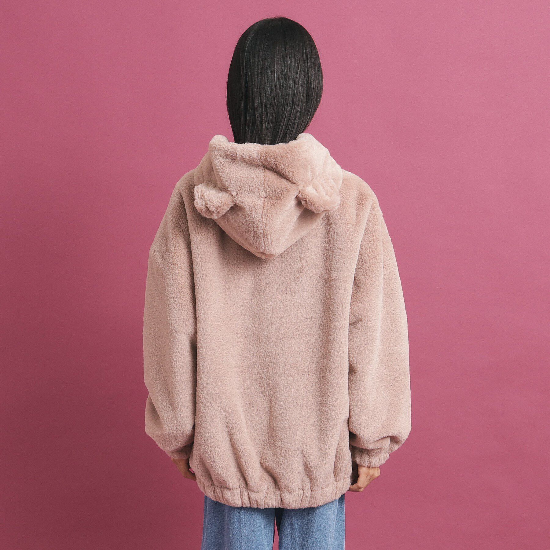 PINK-latte「【大人気/カラー追加あり】もふもふ エコファーブルゾン」|ブルゾン・スタジャン|