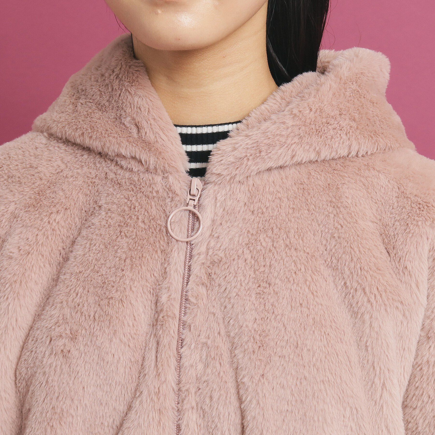 PINK-latte「【大人気/カラー追加あり】もふもふ エコファーブルゾン」|ブルゾン・スタジャン|