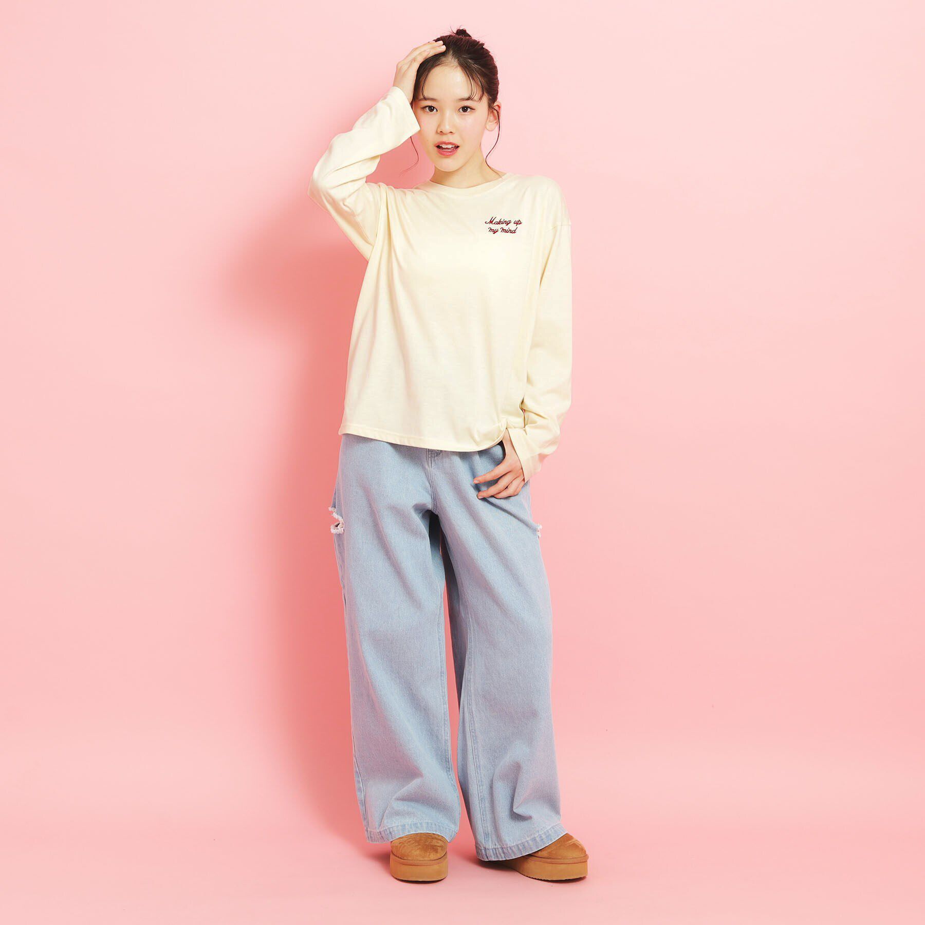 PINK-latte「【定番】クマちゃんロンT」|Tシャツ・カットソー|